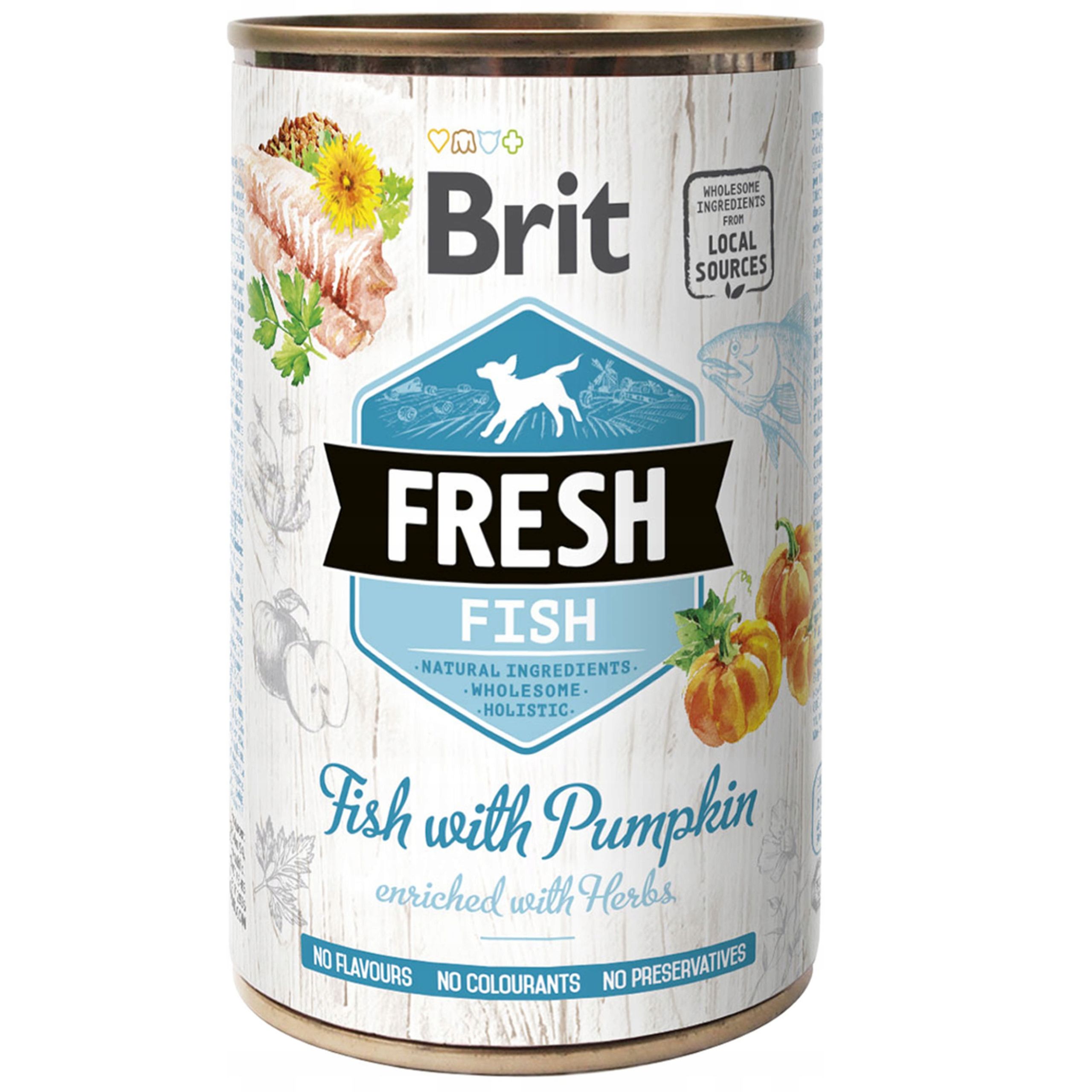 MOKRA KARMA DLA PSA BRIT FRESH 400G FISH &amp; PUMPKIN RYBA Z DYNIĄ BEZ GLUTENU