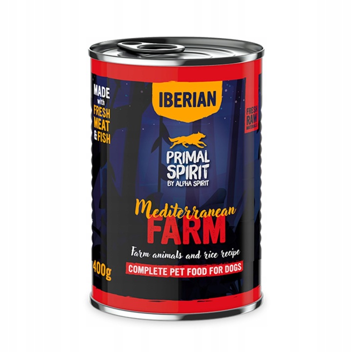 Mokra Karma dla psa Primal Spirit Iberian Meditrerranean Farm 400g