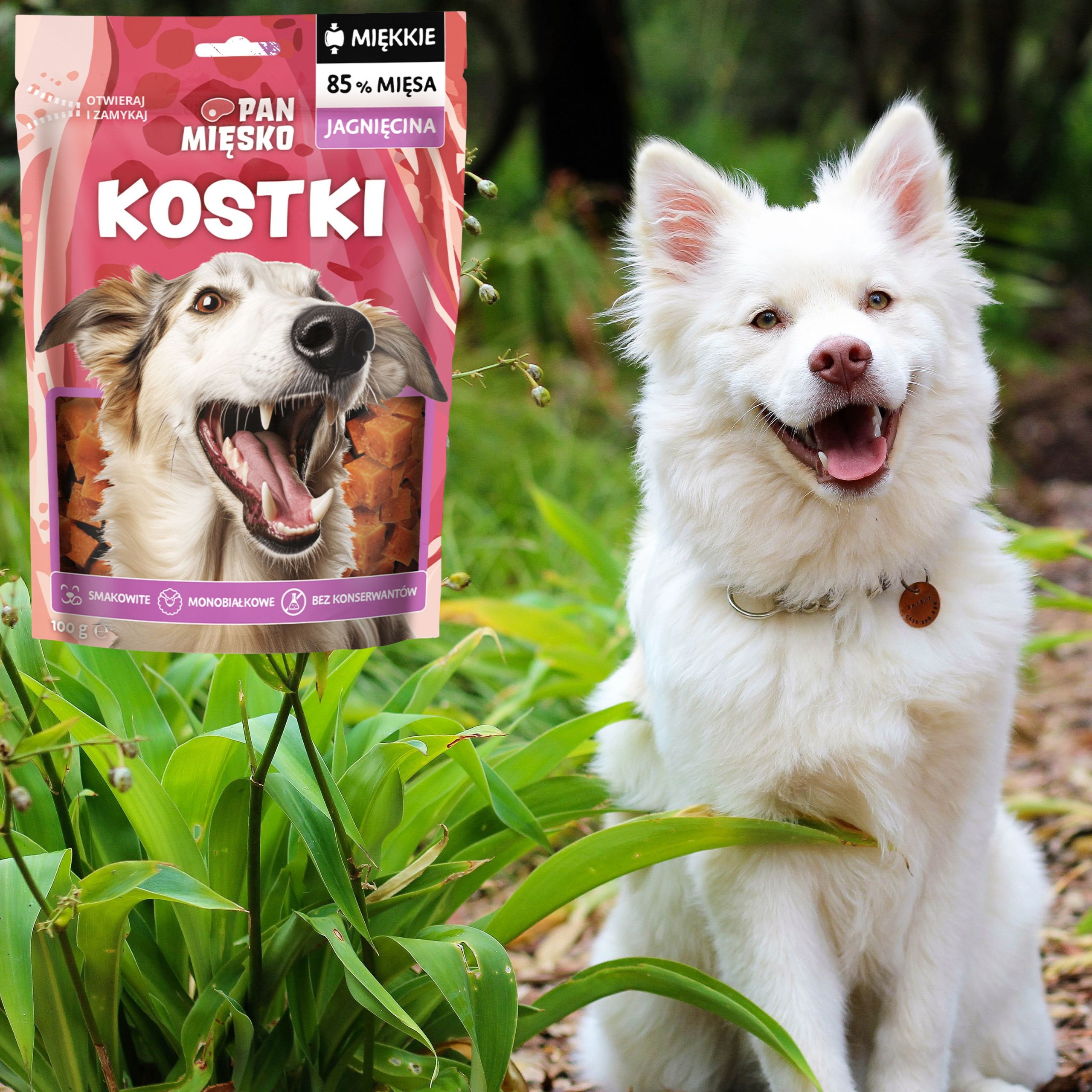 Przysmaki dla psa Pan Mięsko Kostki Jagnięcina 100g monobiałkowe smakołyki