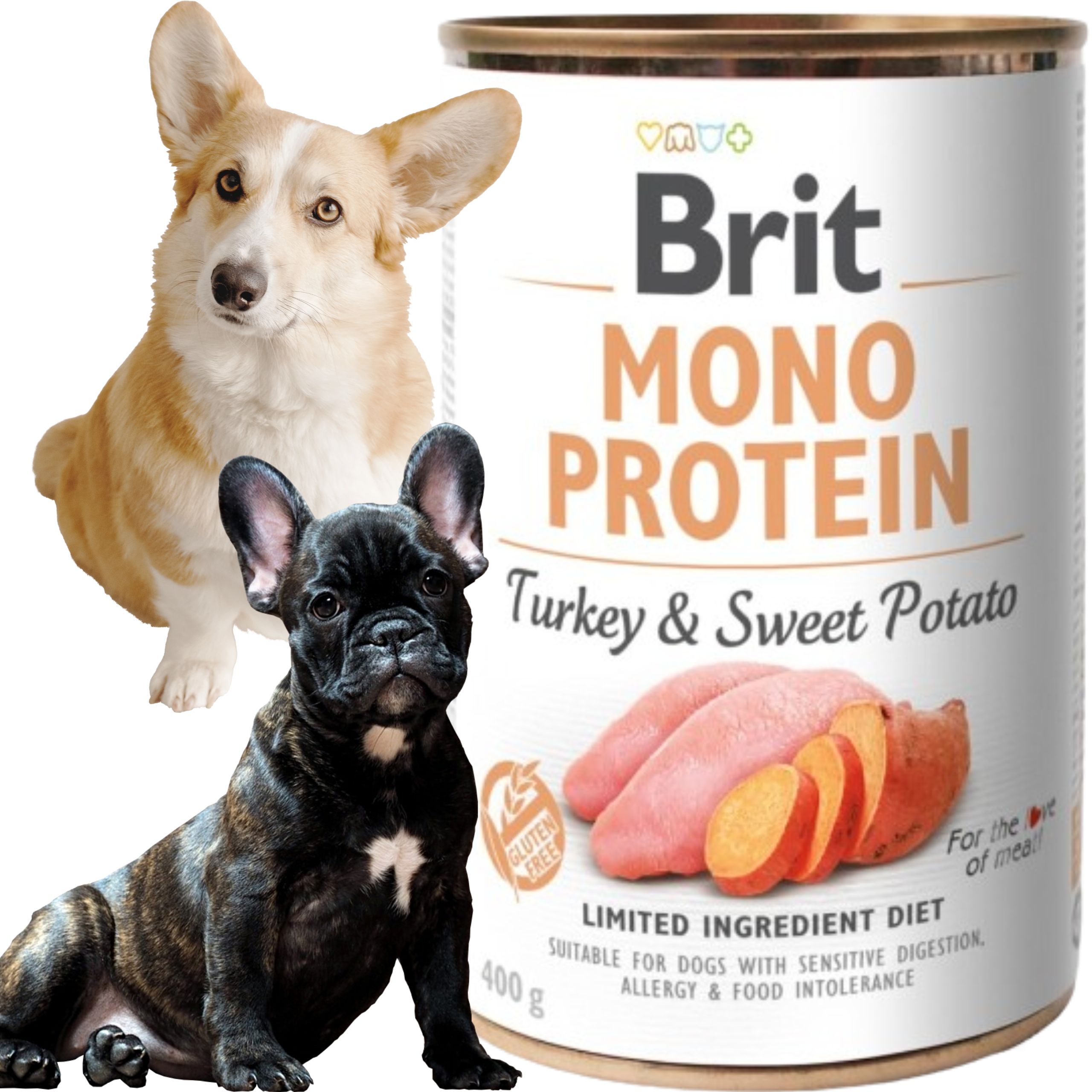 MOKRA KARMA DLA PSA BRIT MONO PROTEIN TURKEY & SWEET POTATO 400G INDYK