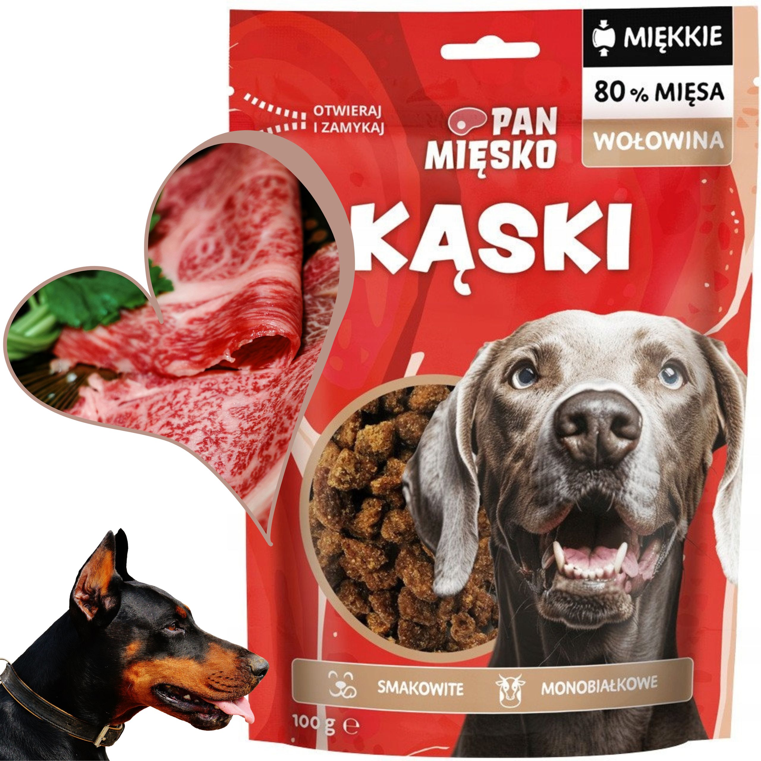 Przysmaki dla psa Miękkie Kąski Wołowina Pan Mięsko 100g naturalny smakołyk