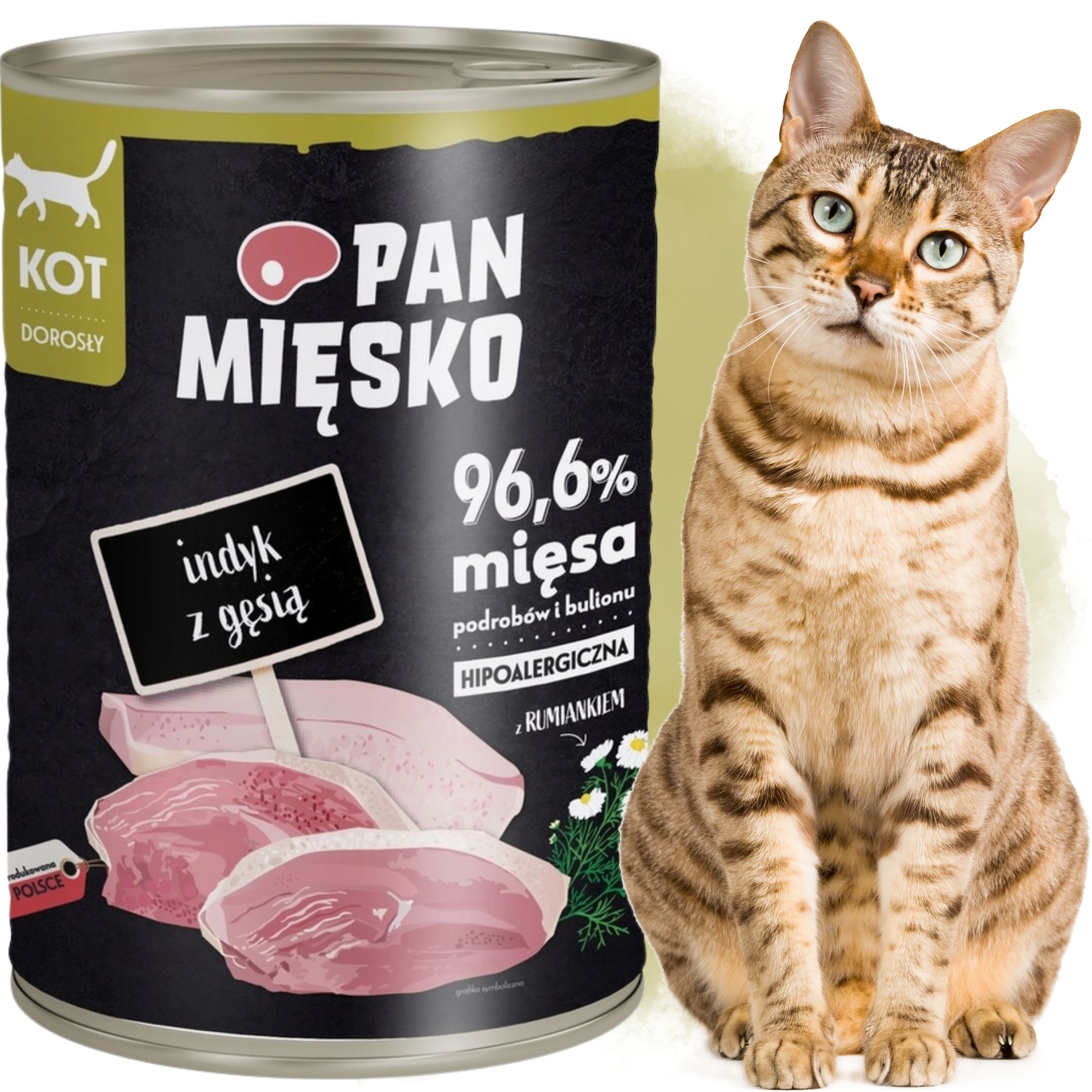 Karma mokra dla kota Indyk z gęsią Pan Mięsko Hipoalergiczna 400g alergia