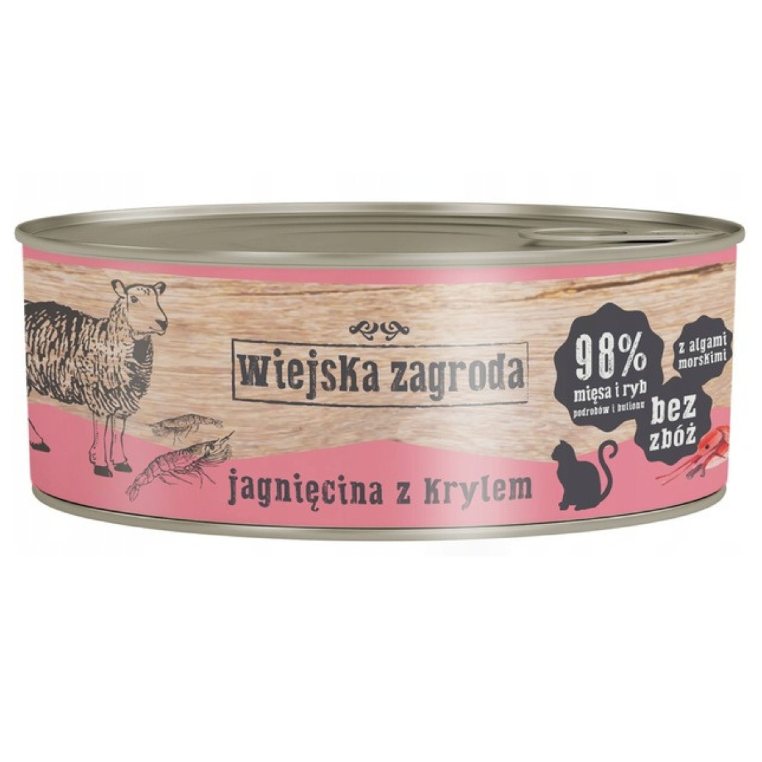 Karma mokra dla kota Jagnięcina z krylem 85g Wiejska Zagroda bez zbóż