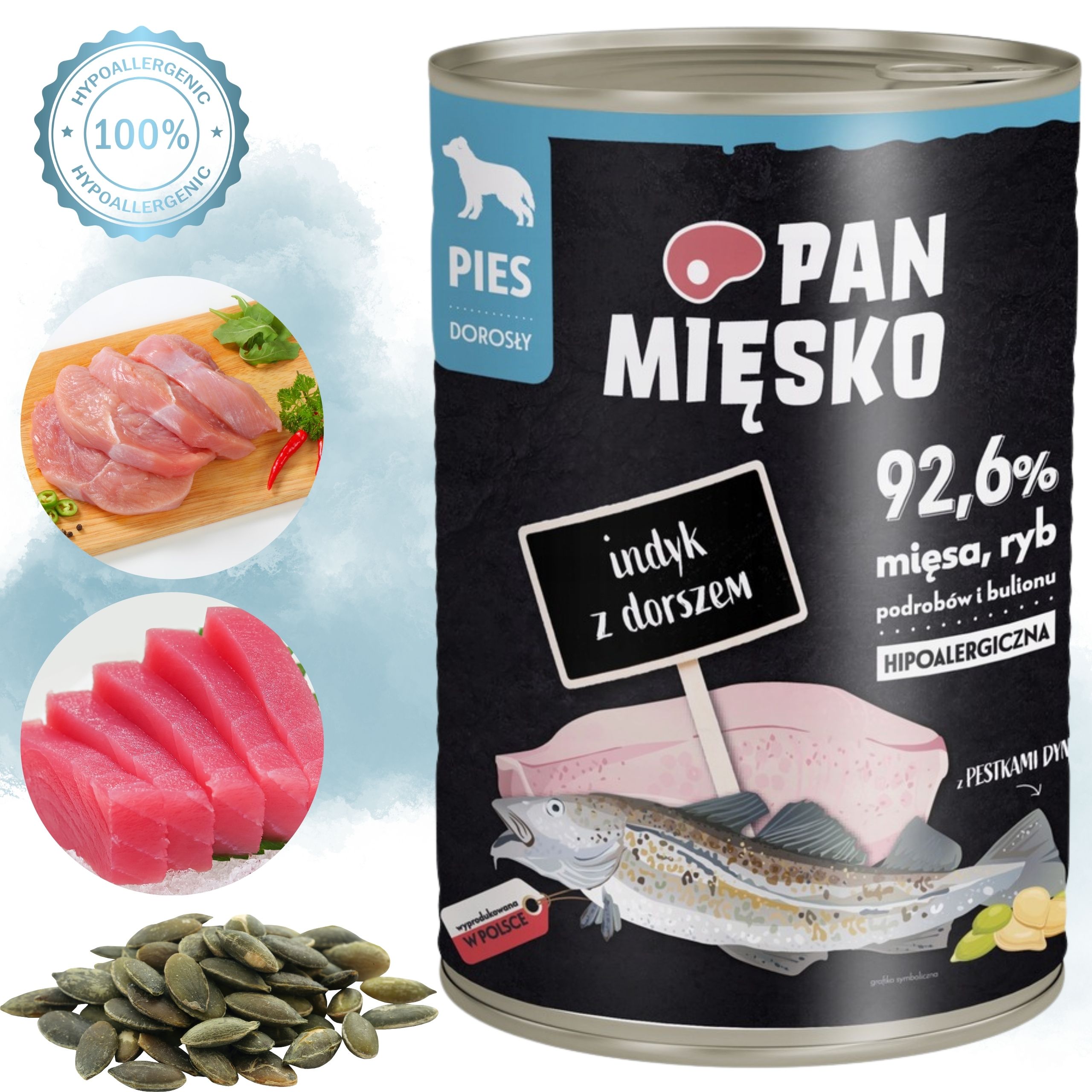 Pan Miesko Karma mokra dla psa Indyk z dorszem ( dorosly ) 400 g
