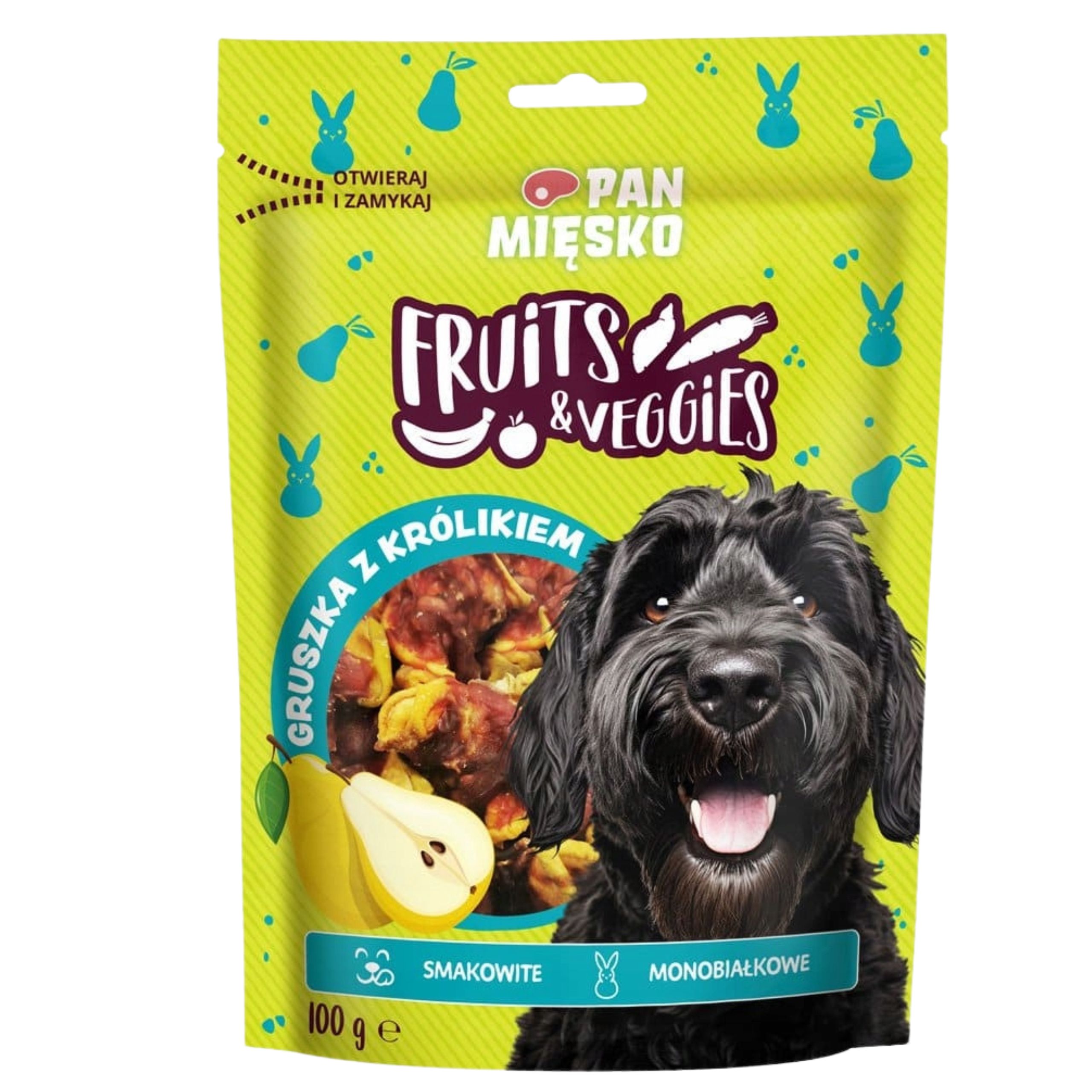 Pan Mięsko Przysmaki dla psa Fruits &amp; Veggies Gruszka z królikiem 100g mono