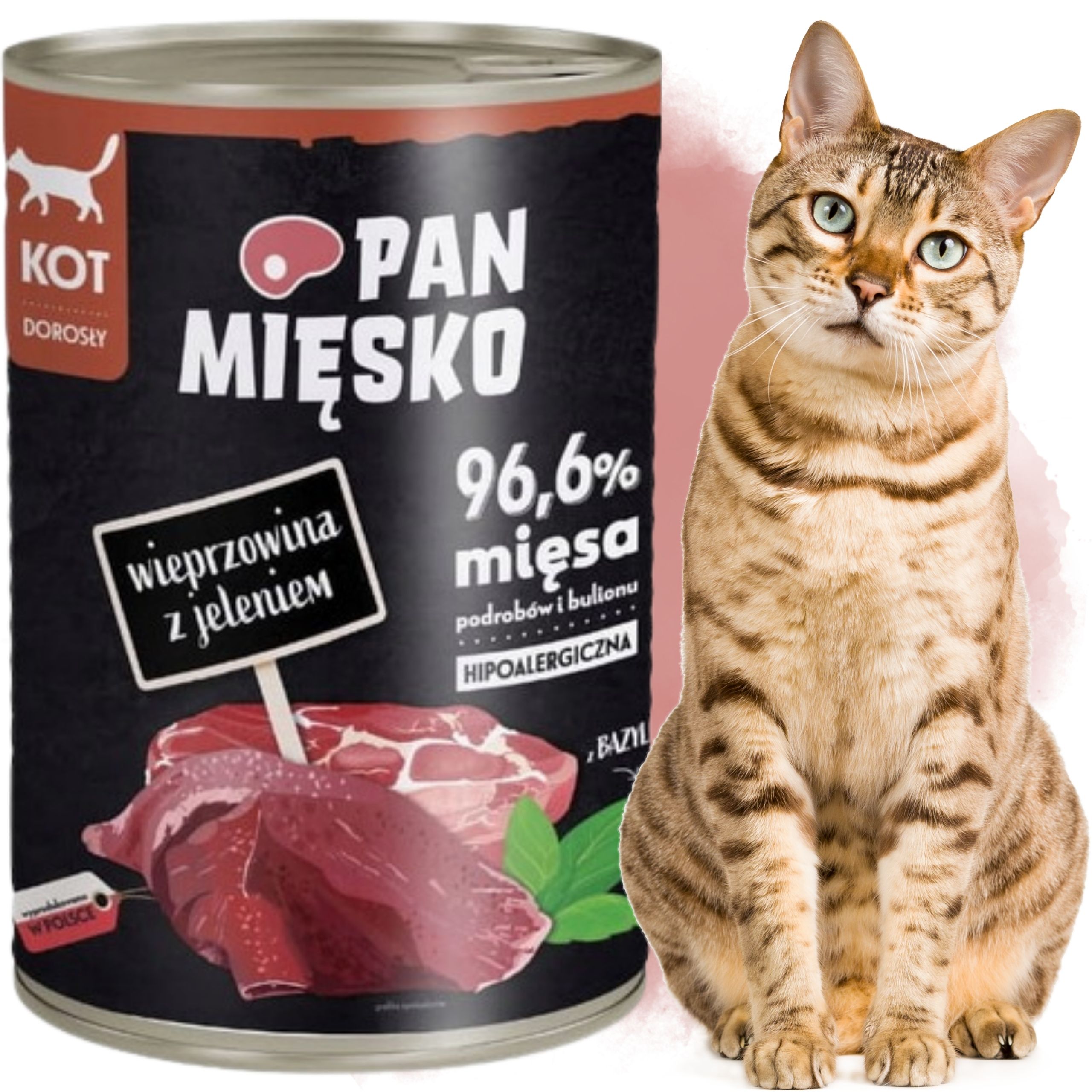 Karma mokra dla kota Wieprzowina z jeleniem Pan Mięsko Hipoalergiczna 400g