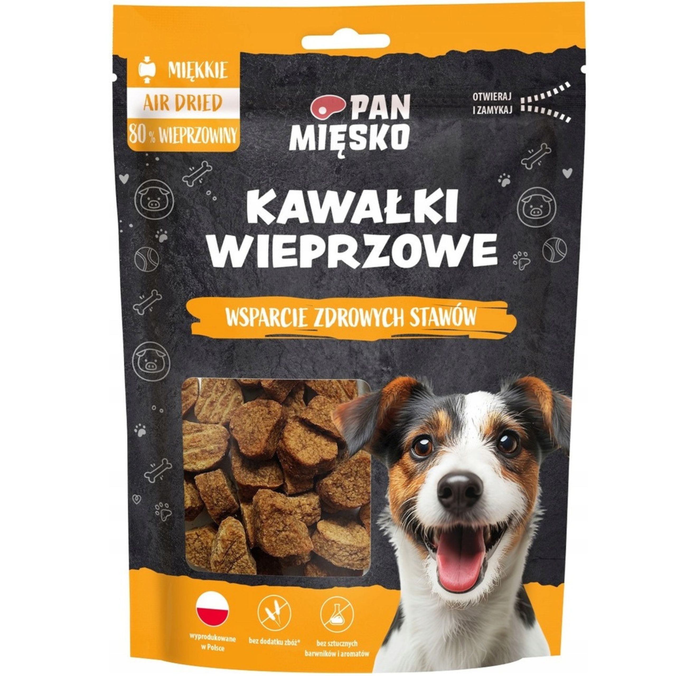 Przysmaki dla psa Pan Mięsko Kawałki wieprzowe 80g smakołyk psów bezzbożowe