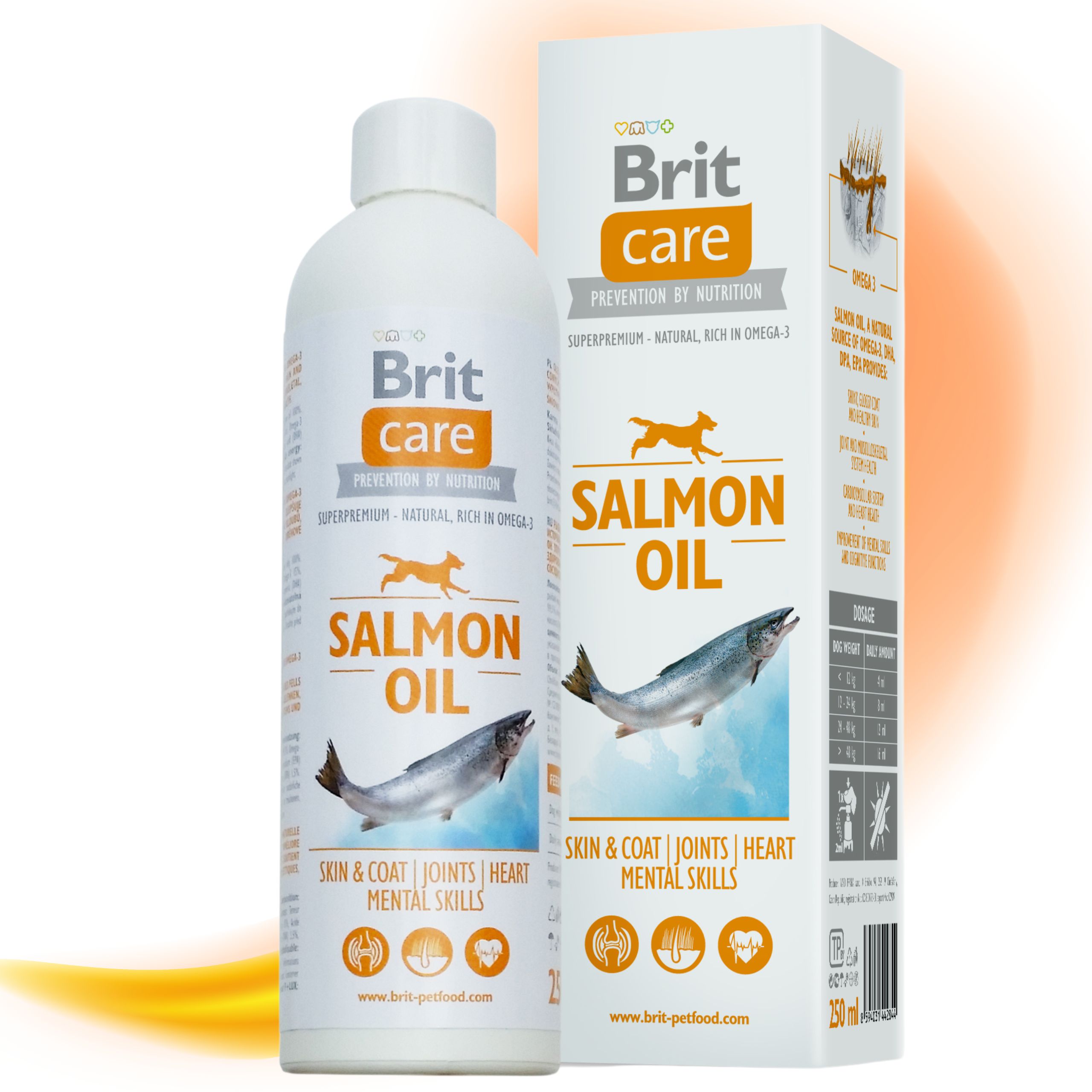 BRIT CARE SALMON OLEJ Z ŁOSOSIA DLA PSA I KOTA 250 ML Omega-3 NA ODPORNOŚĆ