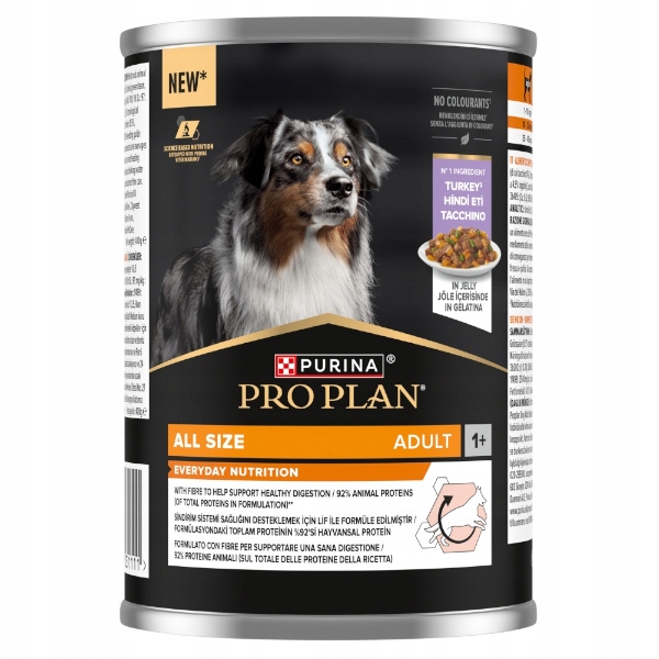 Mokra karma dla psa Purina PRO PLAN ALL SIZE ADULT DOG WET Indyk zestaw 2+1