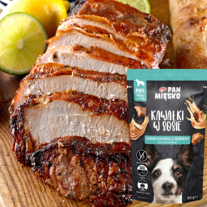 Mokra karma dla psa Kawałki mięsa Wieprzowina dzik Pan Mięsko 150g bez zbóż
