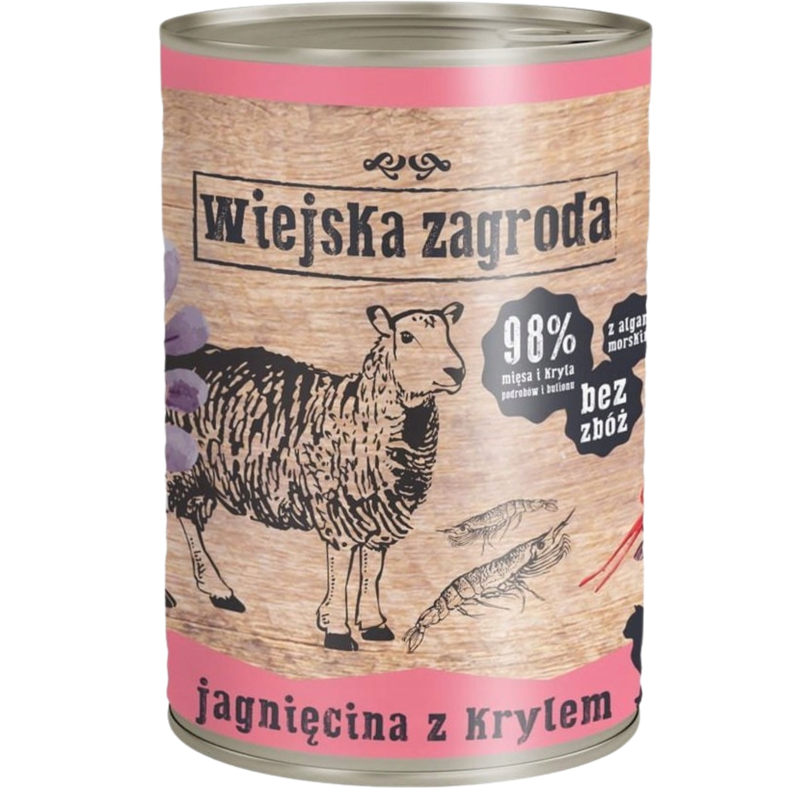 Karma mokra dla kota Jagnięcina z krylem 400g Wiejska Zagroda bez zbóż