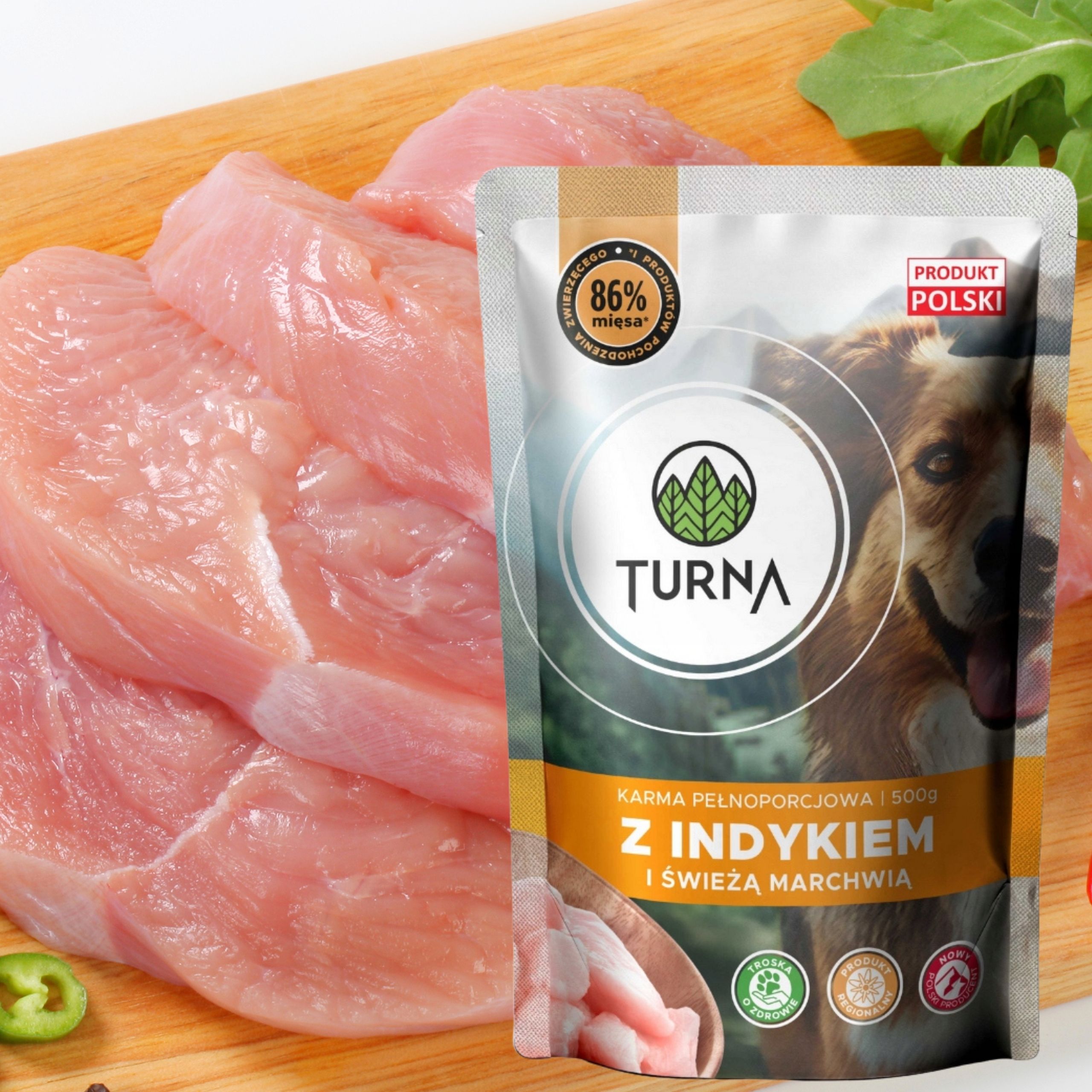 Mokra karma dla psa indyk TURNA 500g karmy na nadwrażliwość psów naturalna