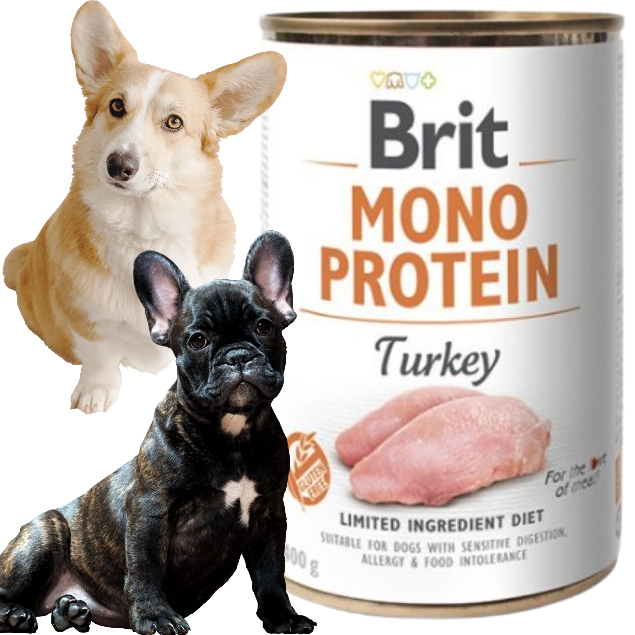 MOKRA KARMA DLA PSA BRIT MONO PROTEIN TURKEY 400 G INDYK WYSOKOBIAŁKOWA
