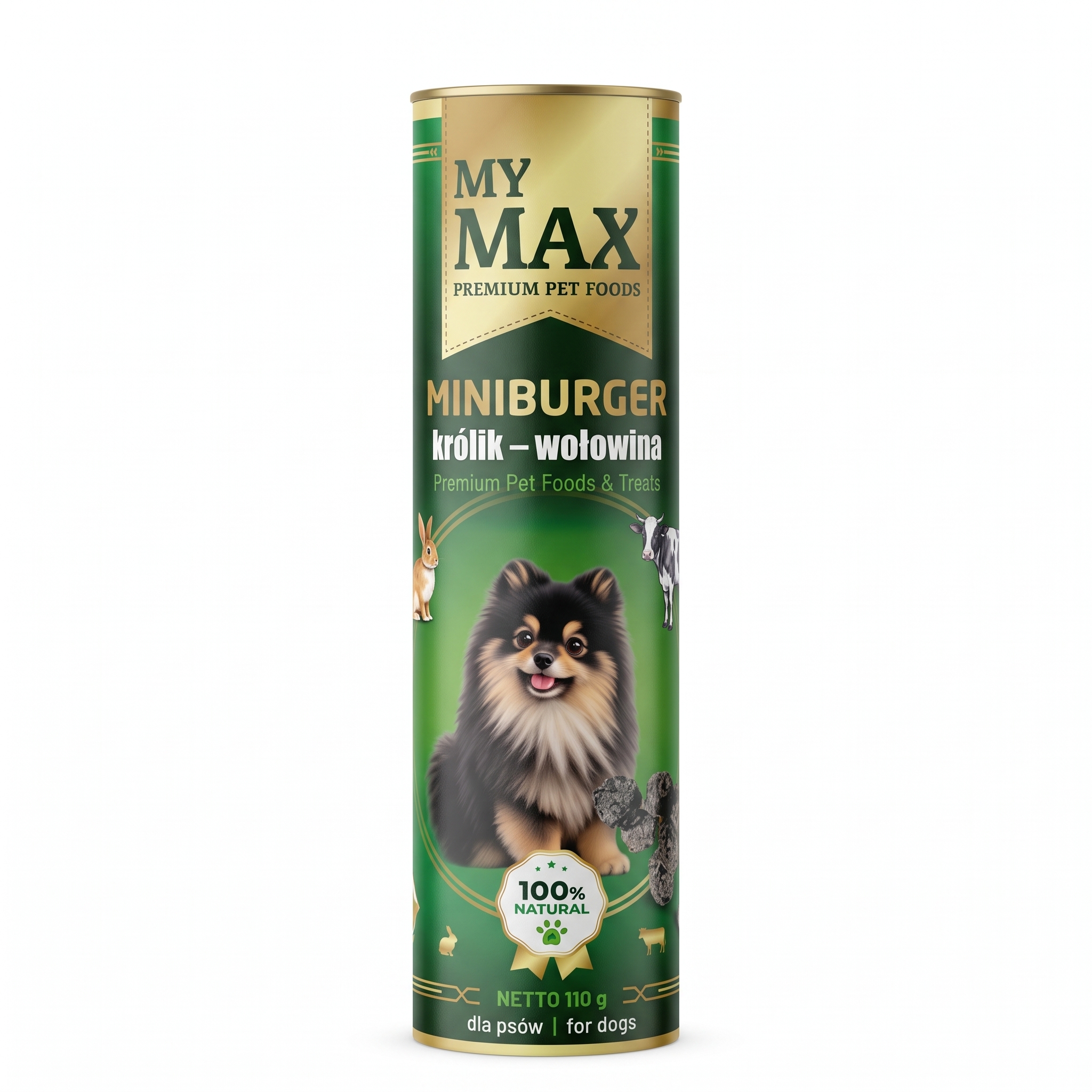 Przysmaki dla psów My Max Mini burger królik wołowina 100g miękkie smaczki