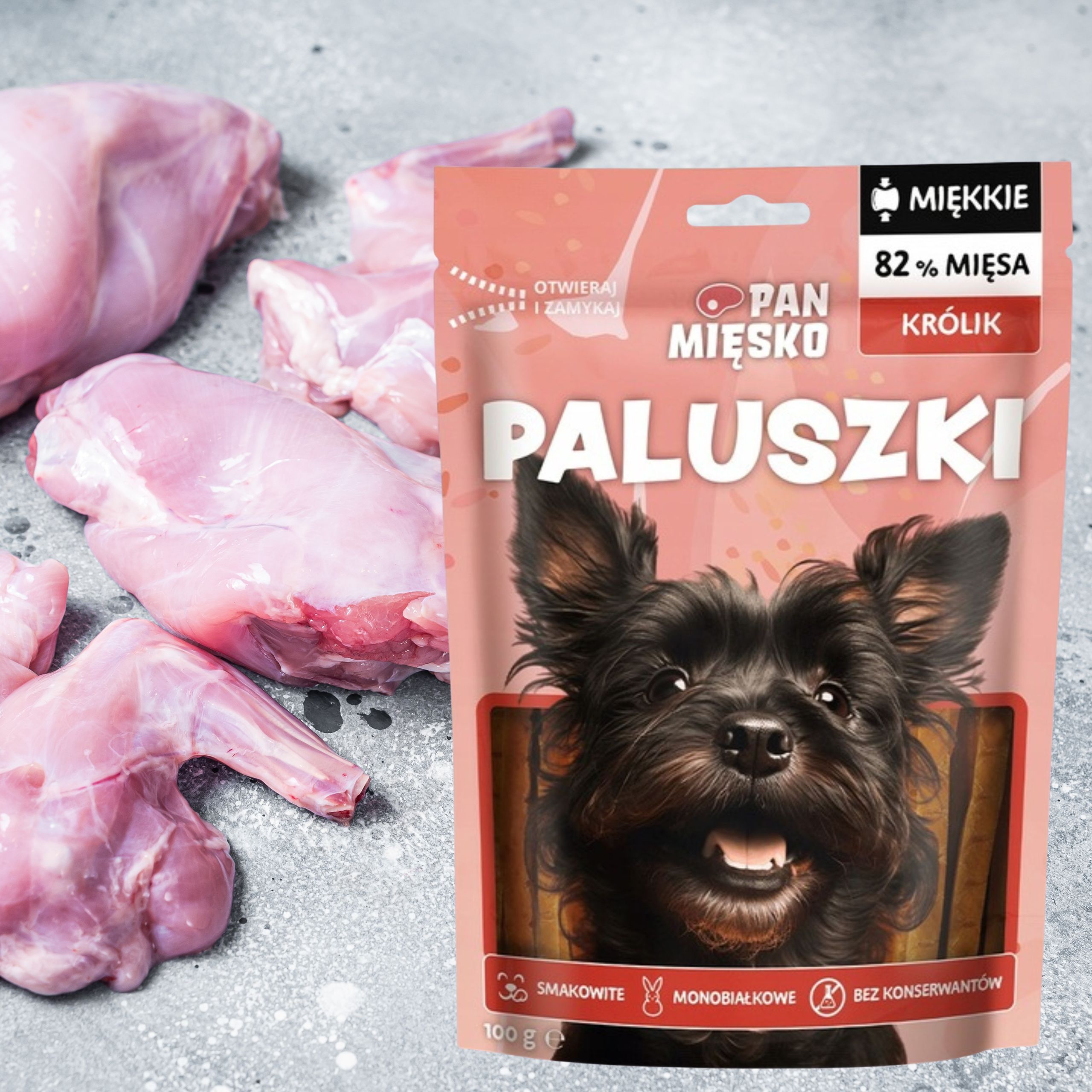 Przysmaki dla psa Paluszki Królik Pan Mięsko 100g monobiałkowe smakołyki