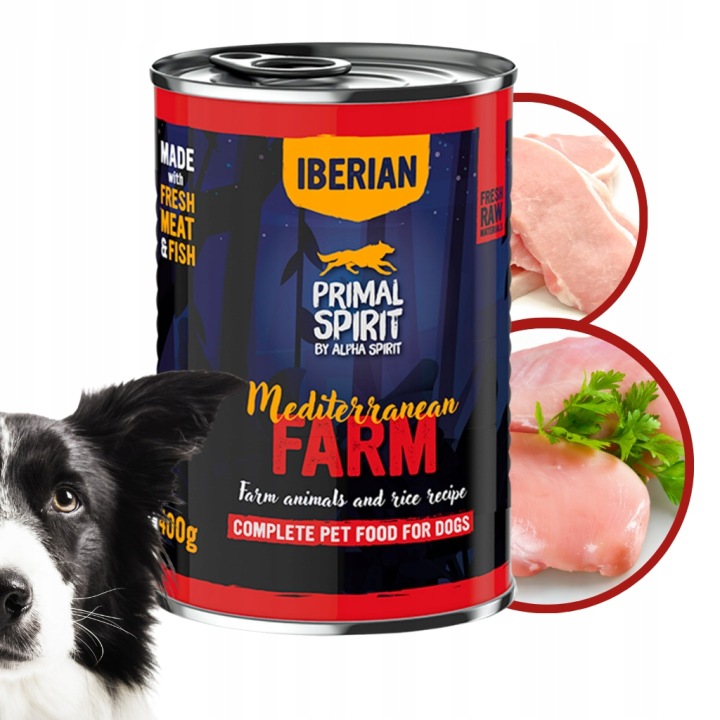 Mokra Karma dla psa Primal Spirit Iberian Meditrerranean Farm 400g