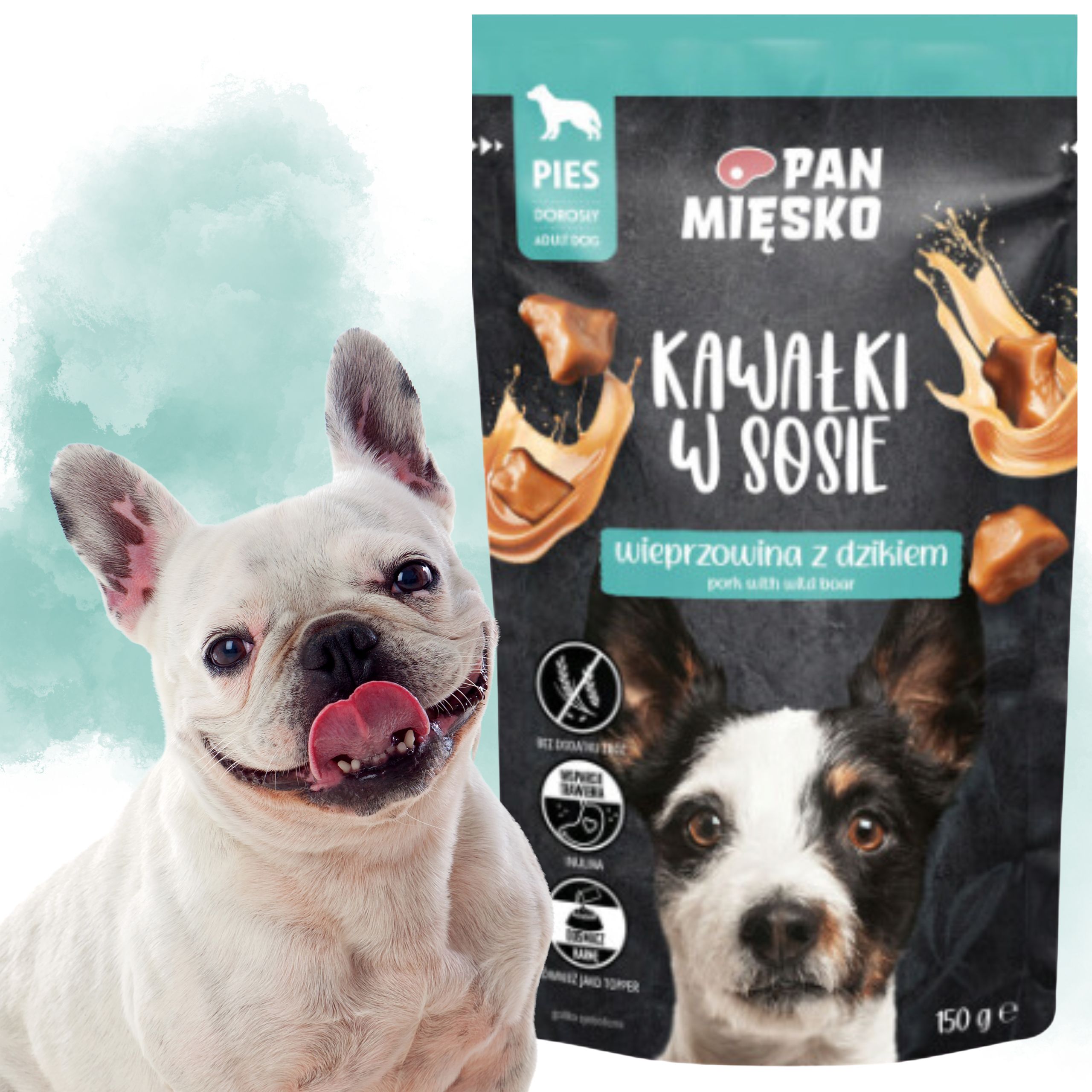 Mokra karma dla psa Kawałki mięsa Wieprzowina dzik Pan Mięsko 150g bez zbóż