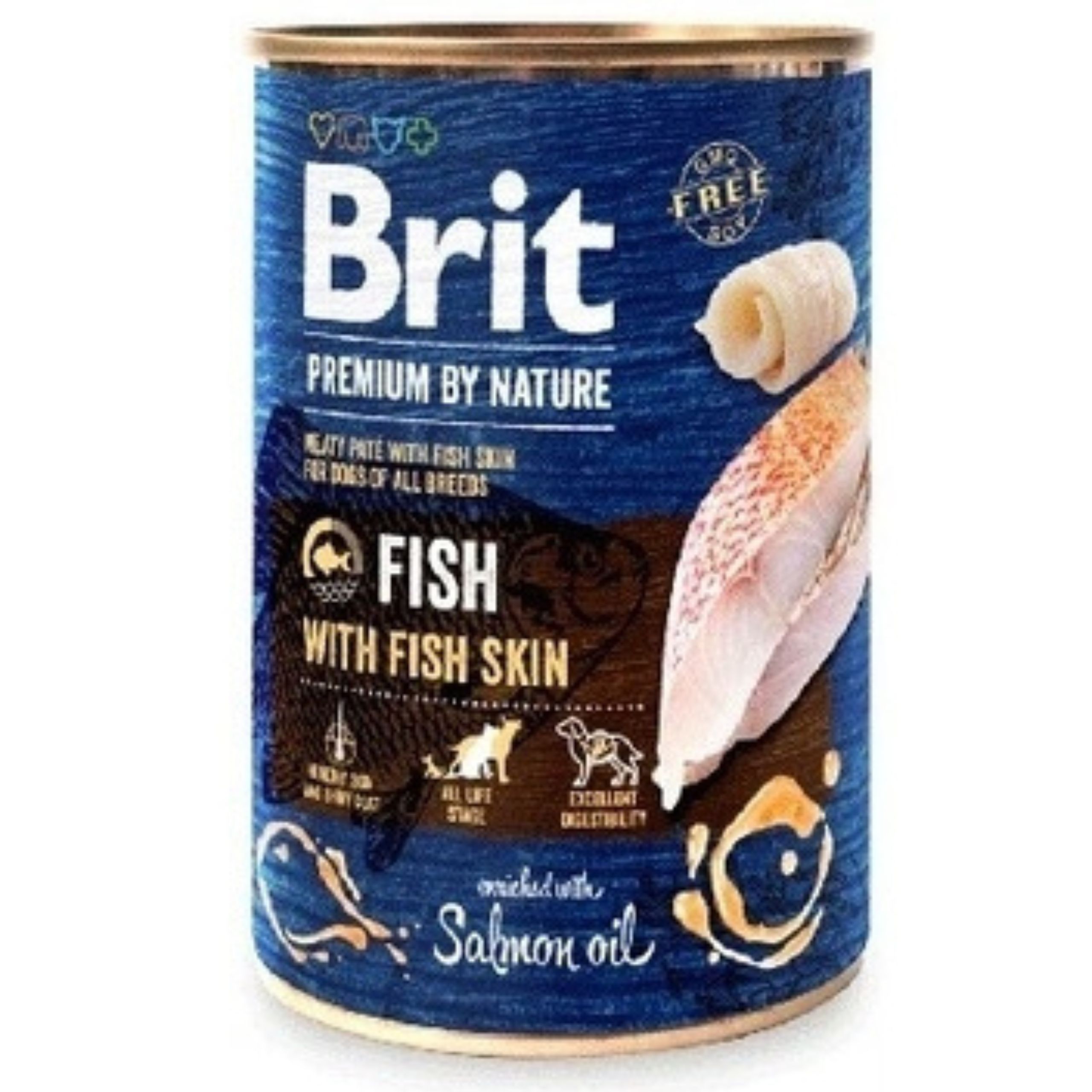 MOKRA KARMA DLA PSA Z RYBAMI BRIT PREMIUM BY NATURE 400 G FISH&amp;FISH SKIN