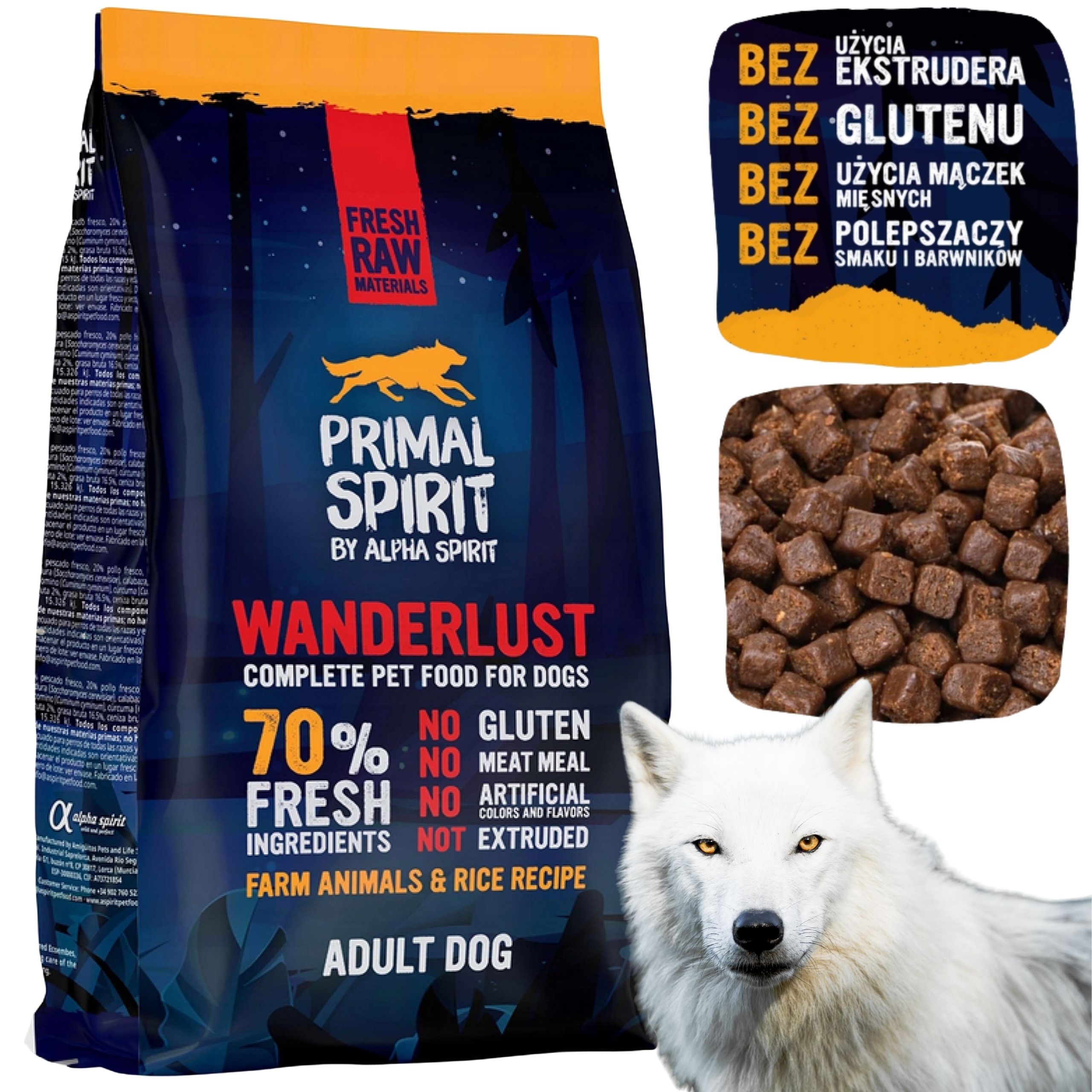 Sucha karma dla psa Primal Spirit Wanderlust ryby z kurczakiem 1kg bez zbóż