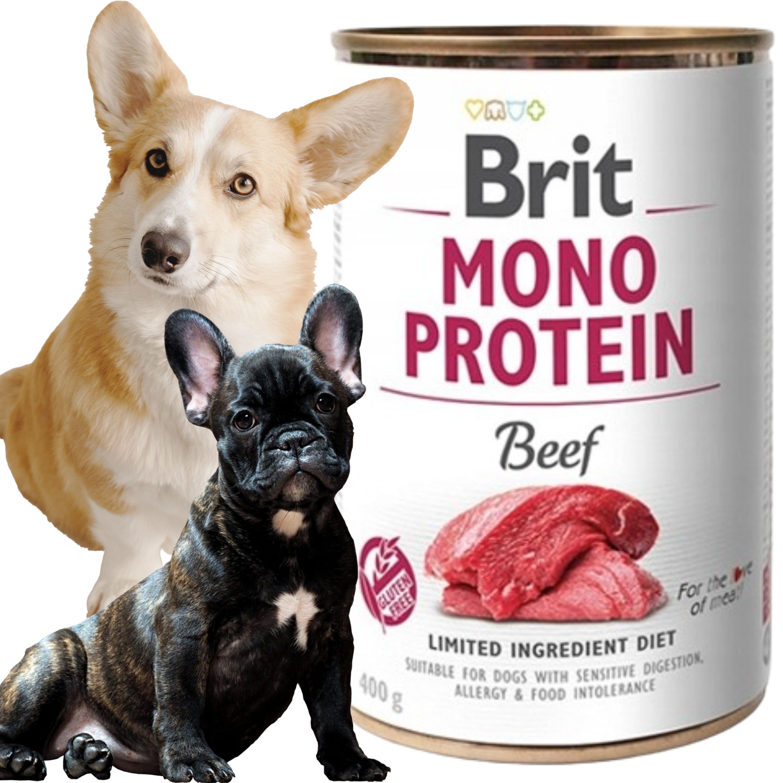 MOKRA KARMA DLA PSA BRIT MONO PROTEIN BEEF 400 G WOŁOWINA WYSOKOBIAŁKOWA