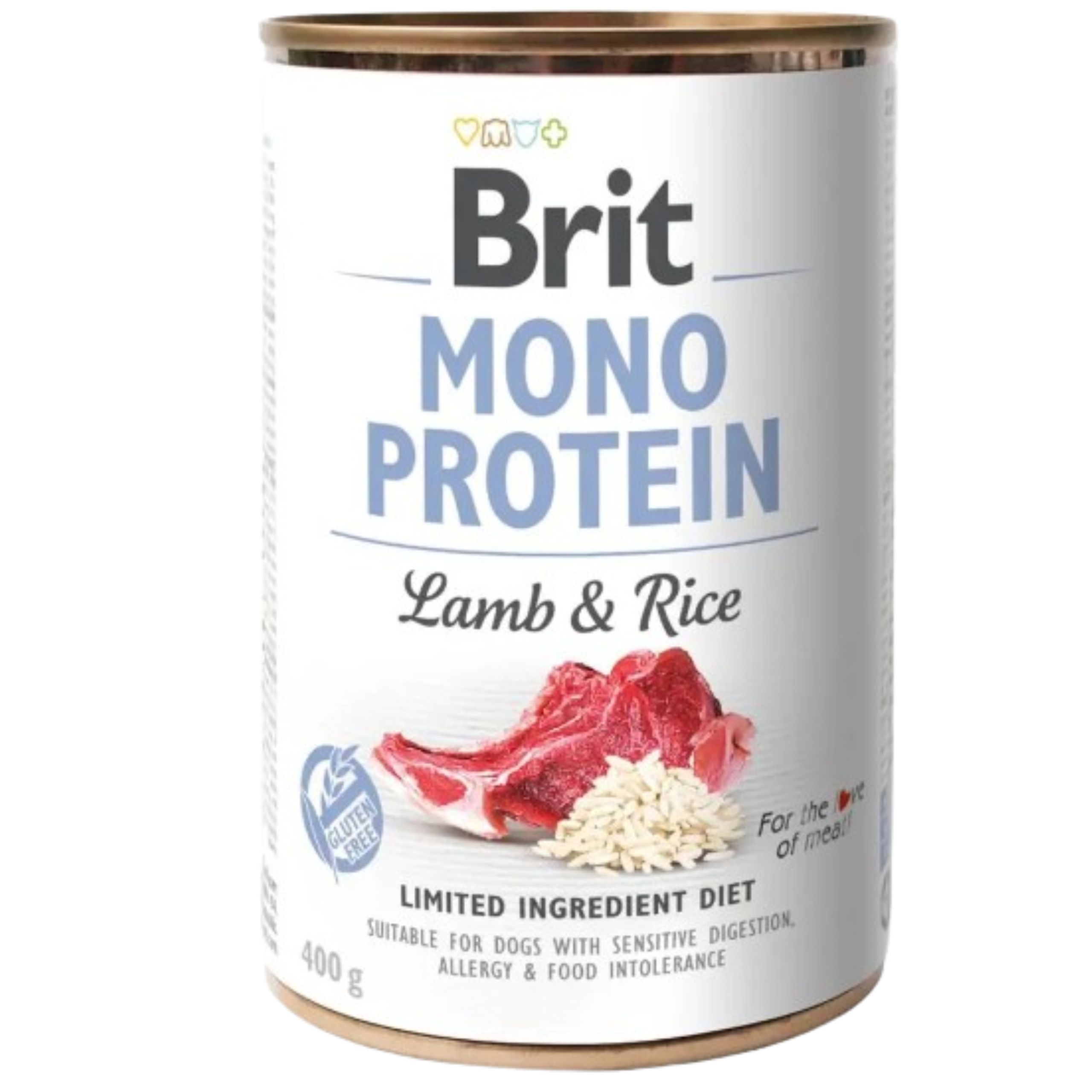 MOKRA KARMA DLA PSA BRIT MONO PROTEIN LAMB &amp; RICE 400 G JAGNIĘCINA Z RYŻEM