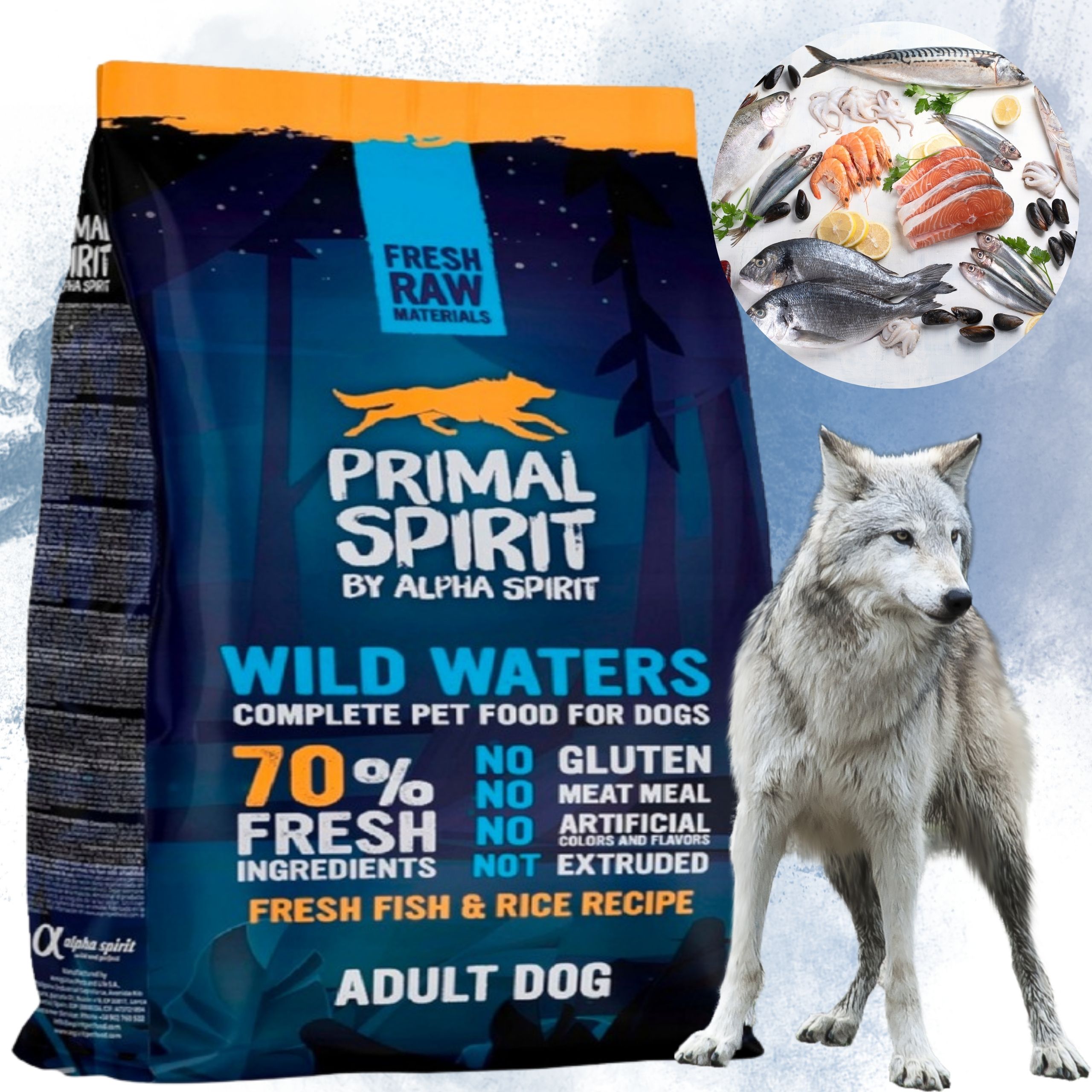 Sucha karma dla psa Primal Spirit Wild Waters świeże ryby z kurczakiem 1kg