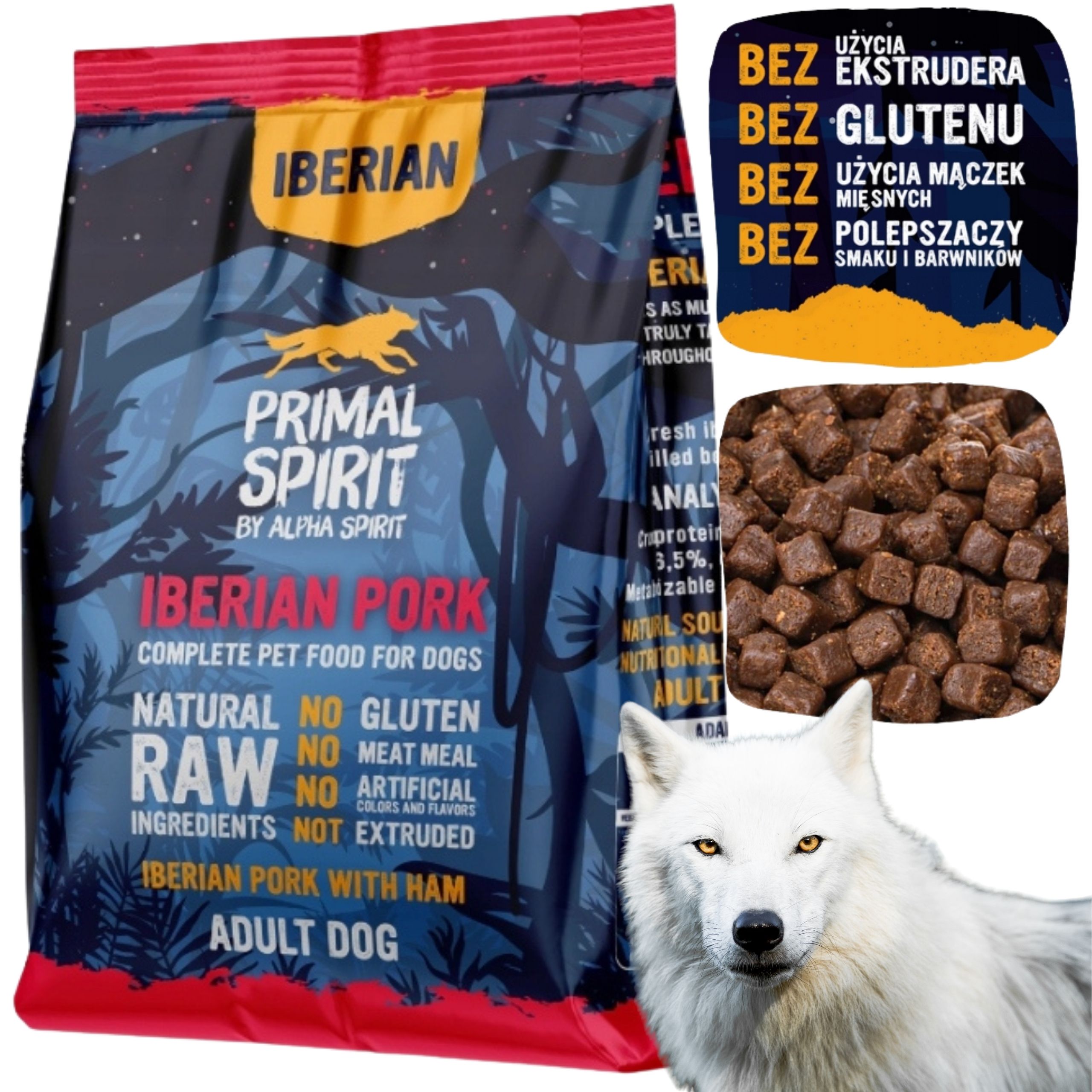 Sucha karma dla psa Primal Spirit Iberian Pork wieprzowina iberyjska 1kg