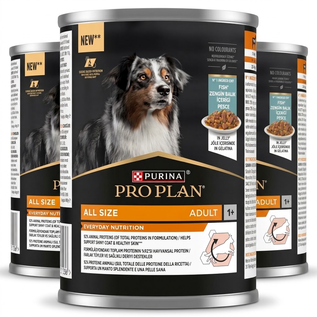 Mokra karma dla psa Purina PRO PLAN ALL SIZE ADULT DOG WET Ryba zestaw 2+1