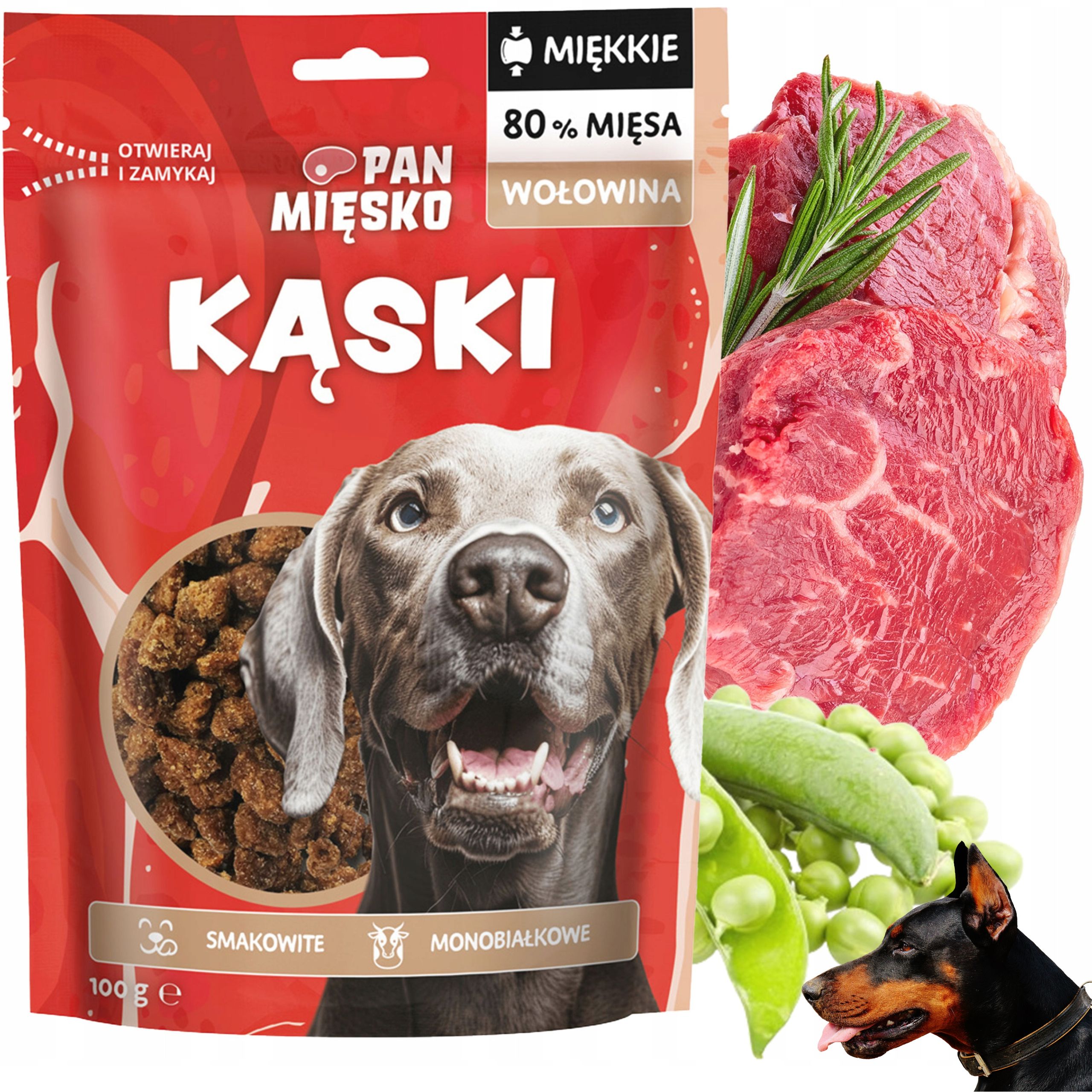 Przysmaki dla psa Miękkie Kąski Wołowina Pan Mięsko 100g naturalny smakołyk