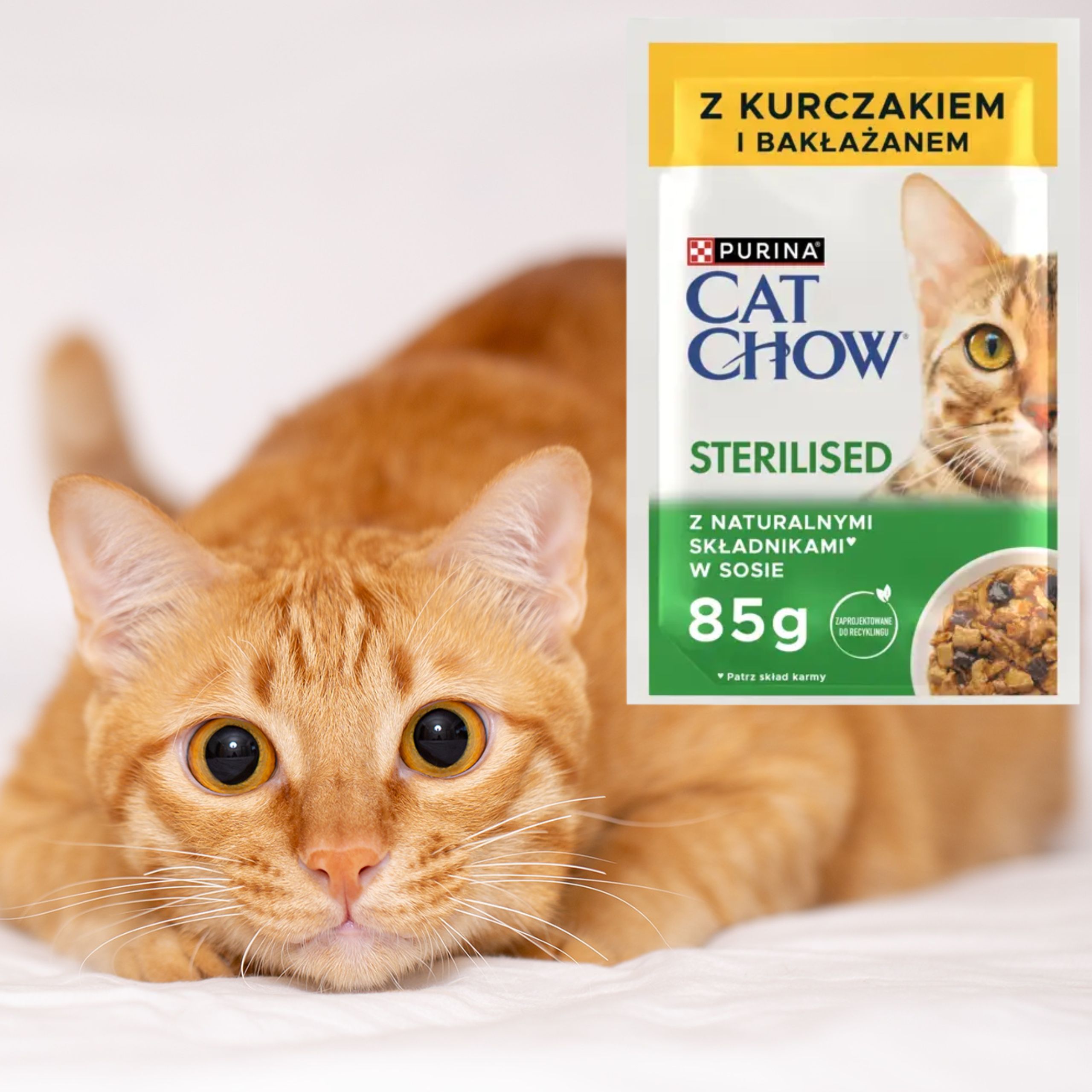 KARMA DLA KOTÓW STERYLIZOWANYCH PURINA CAT CHOW KURCZAK Z BAKŁAŻANEM 85 g
