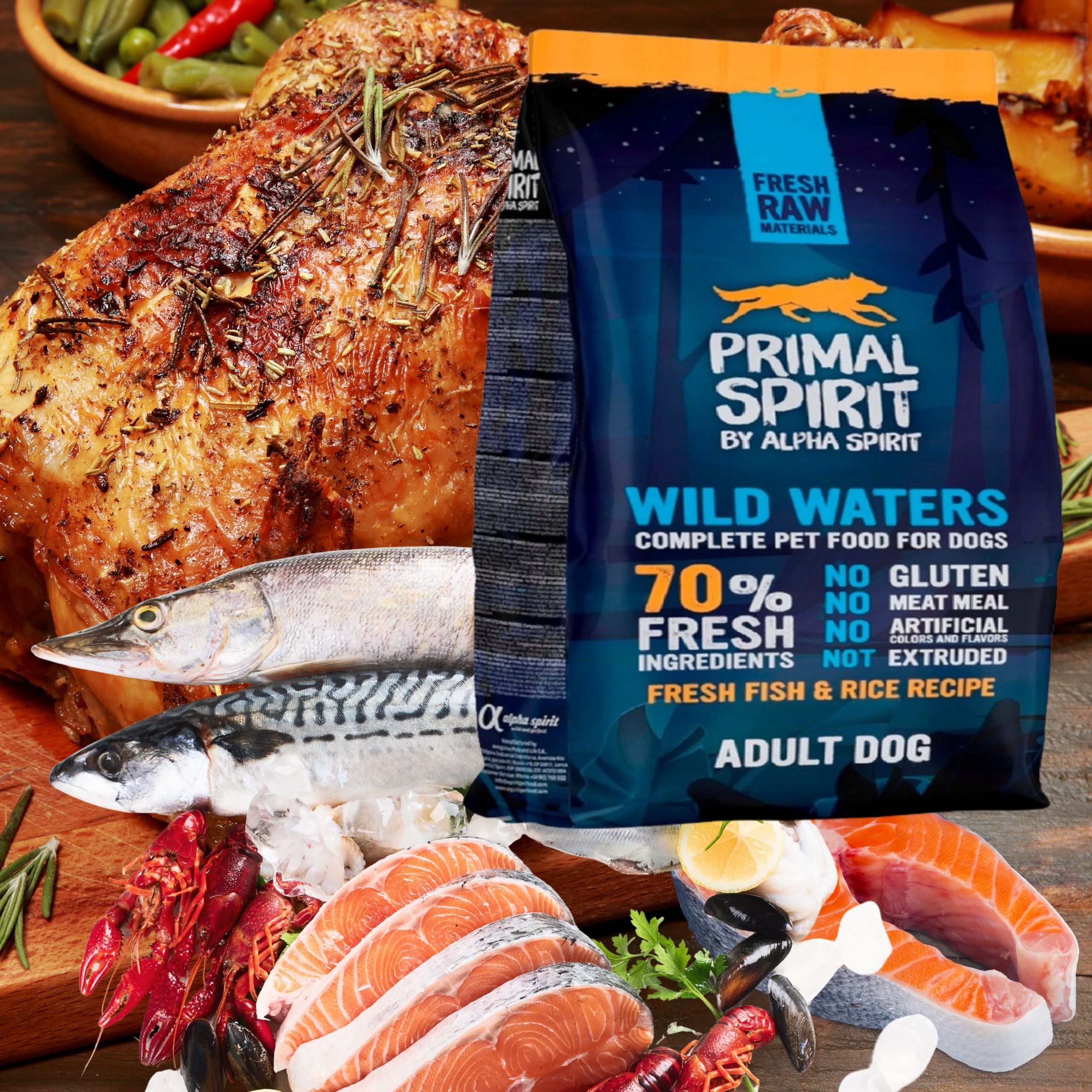 Sucha karma dla psa Primal Spirit Wild Waters świeże ryby z kurczakiem 1kg