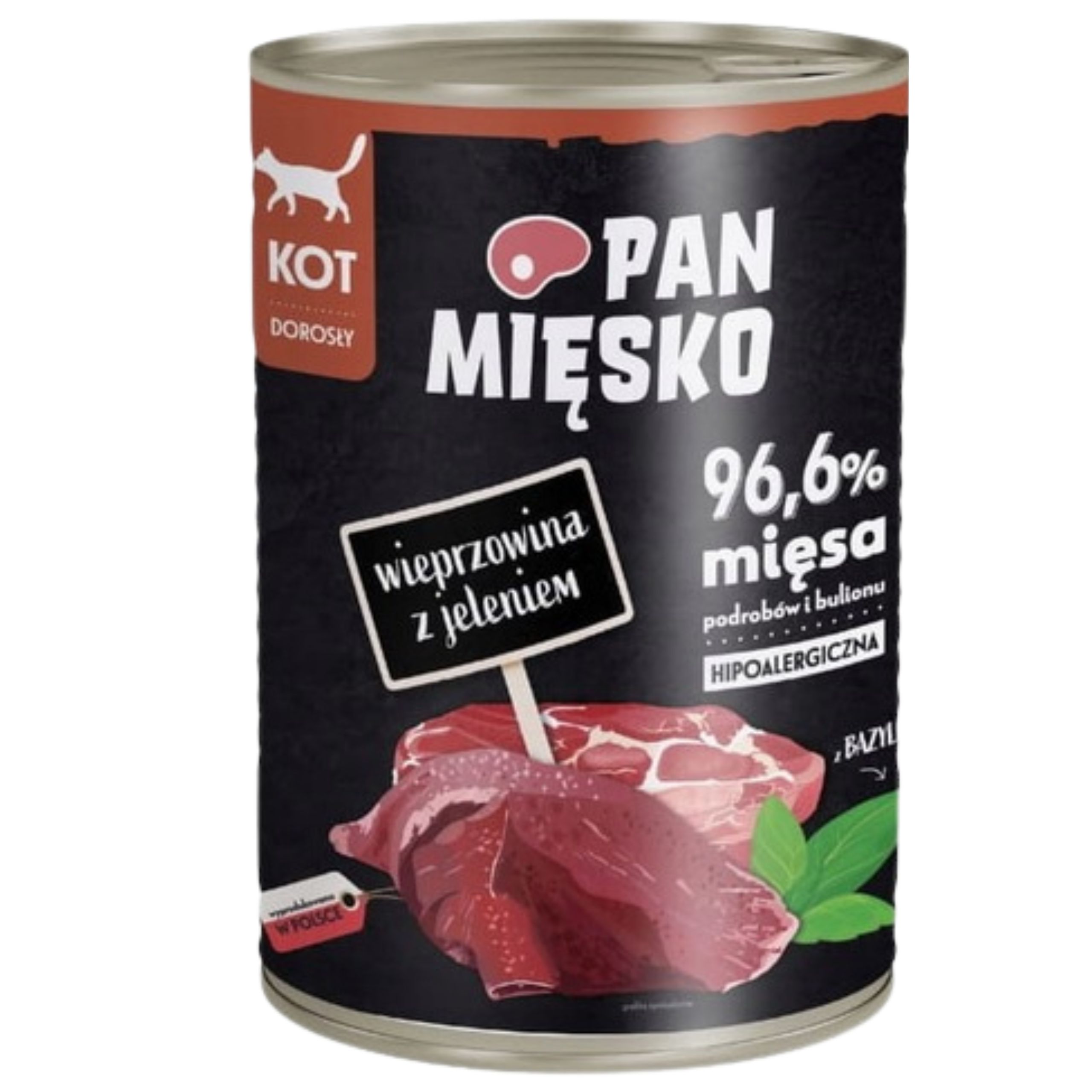 Karma mokra dla kota Wieprzowina z jeleniem Pan Mięsko Hipoalergiczna 400g