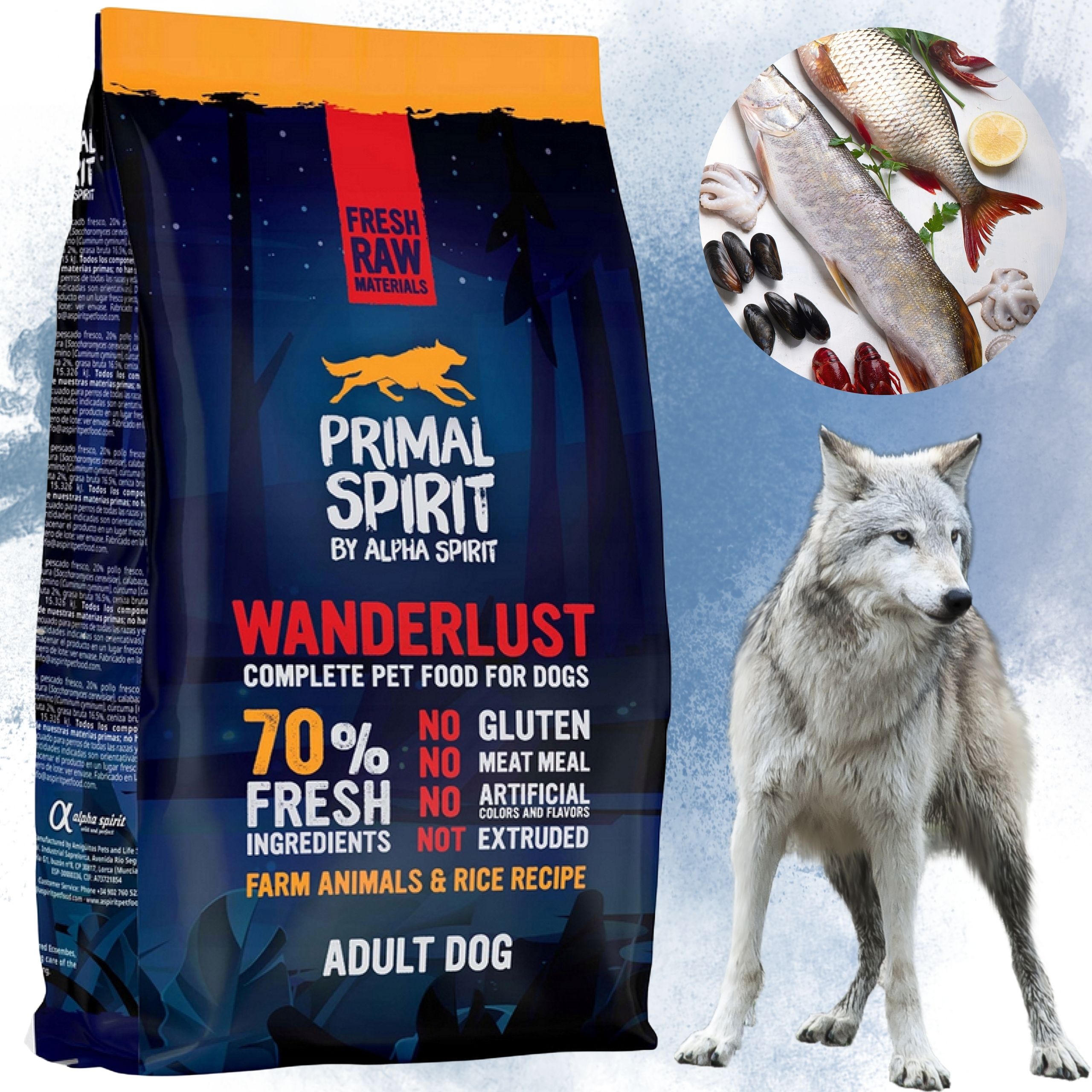 Sucha karma dla psa Primal Spirit Wanderlust ryby z kurczakiem 1kg bez zbóż