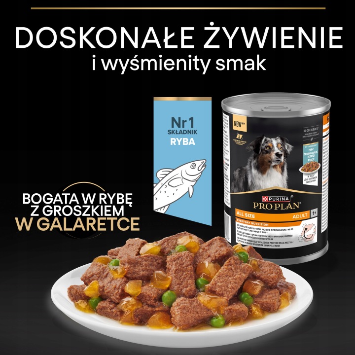 Mokra karma dla psa Purina PRO PLAN ALL SIZE ADULT DOG WET Ryba zestaw 2+1