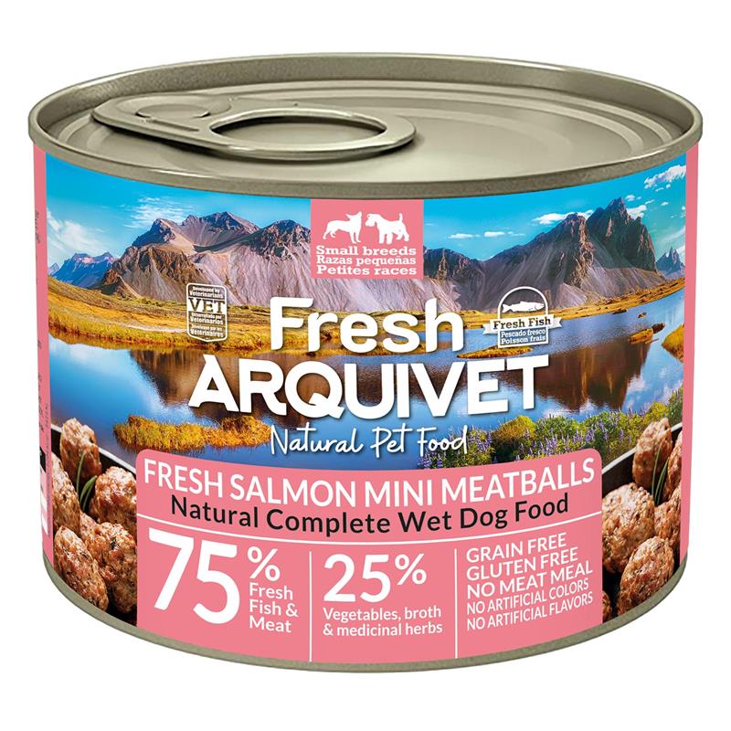 [Zestaw] Arquivet Fresh MINI klopsiki z łososiem, marchewką i  groszkiem 6x200g