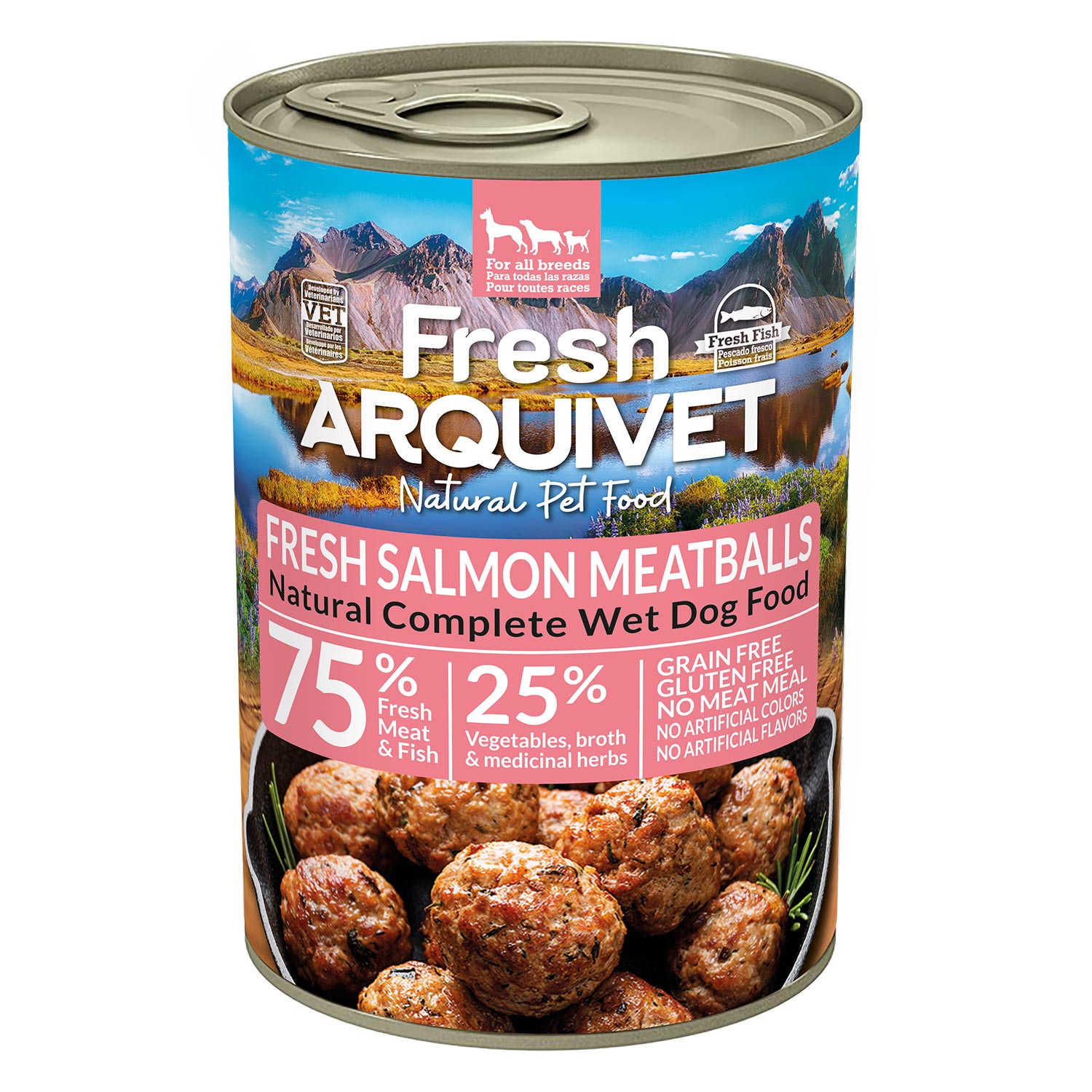 Arquivet Fresh klopsiki z łososiem, marchewką i  groszkiem 6x400g