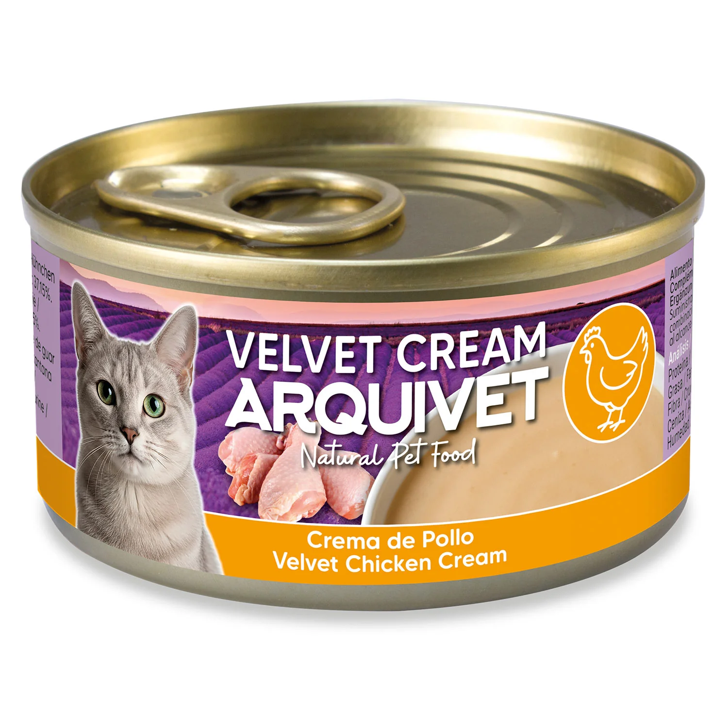 Arquivet Velvet kremowa puszka dla kota o smaku kurczaka 80g