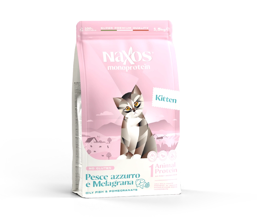 NAXOS CAT KITTEN MONO - ryba z granatem - monobiałkowa karma dla kociąt 1,5 kg