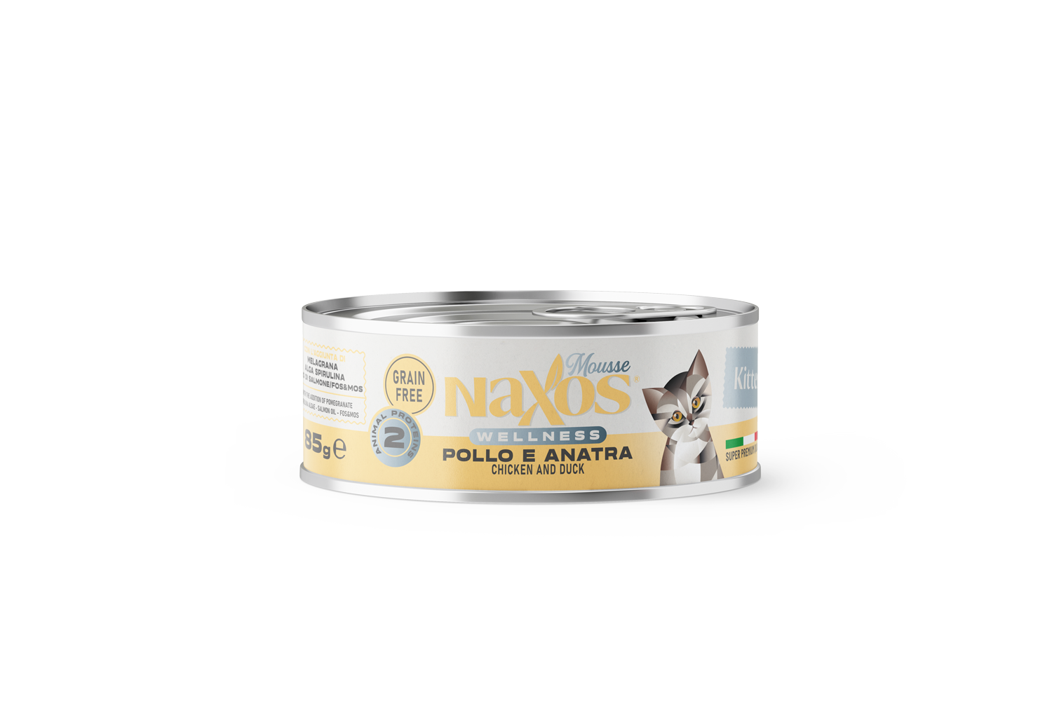 NAXOS CAT KITTEN - kurczak i kaczka - puszka dla kociąt 85g