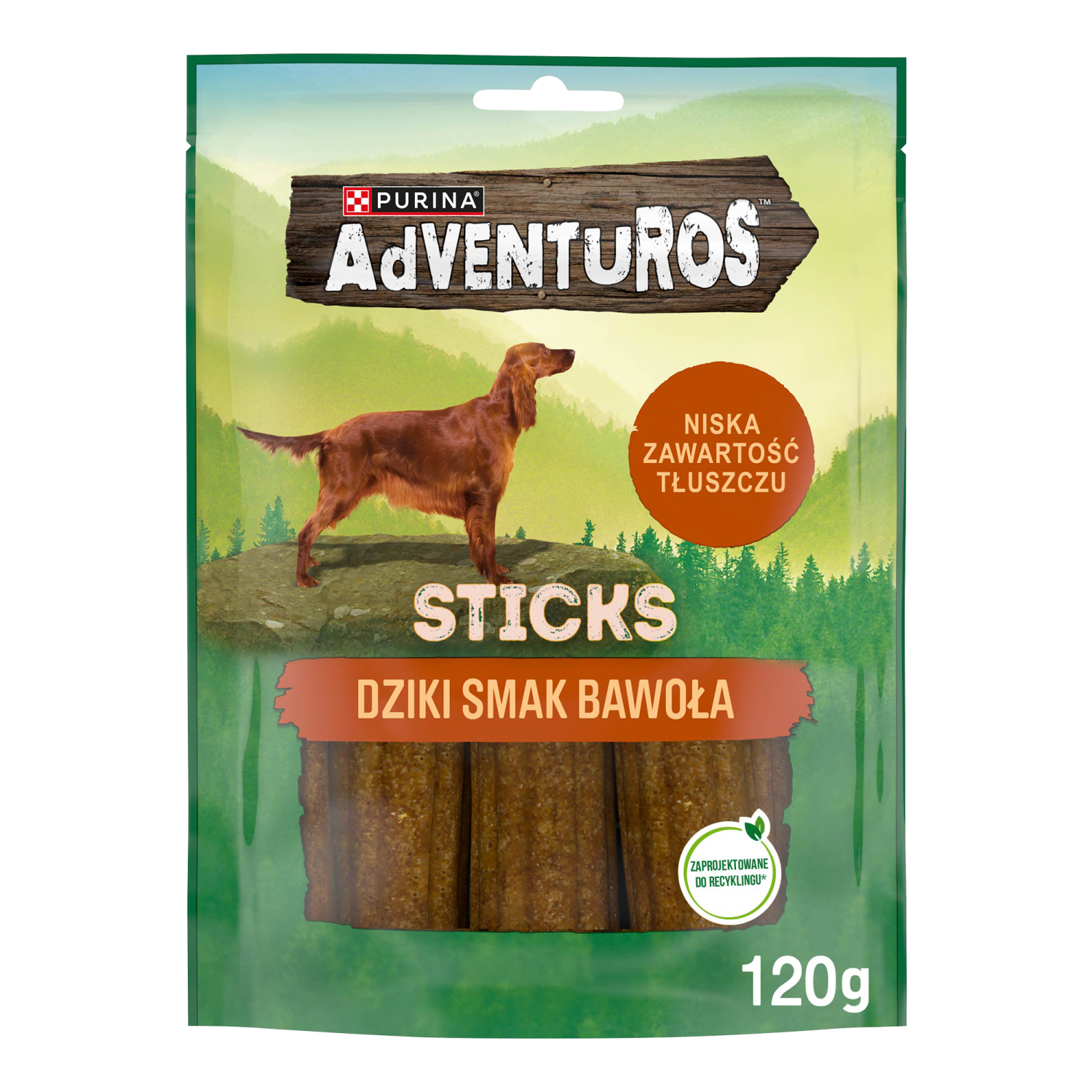 Purini Adventuros Sticks Karma dla psów Dziki Smak Bawoła 120g