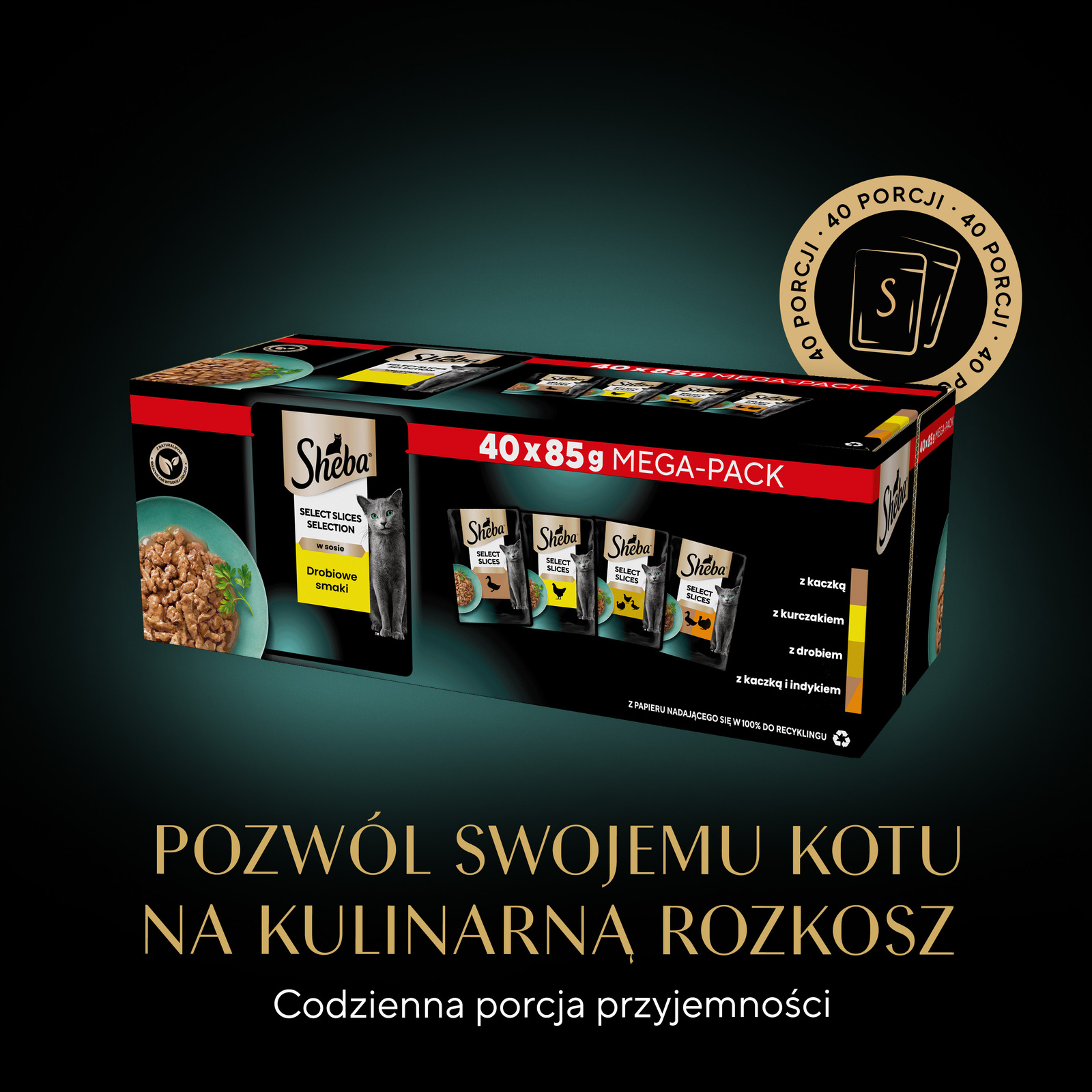 SHEBA® Selection Select Slices Drobiowe Smaki 40x85g