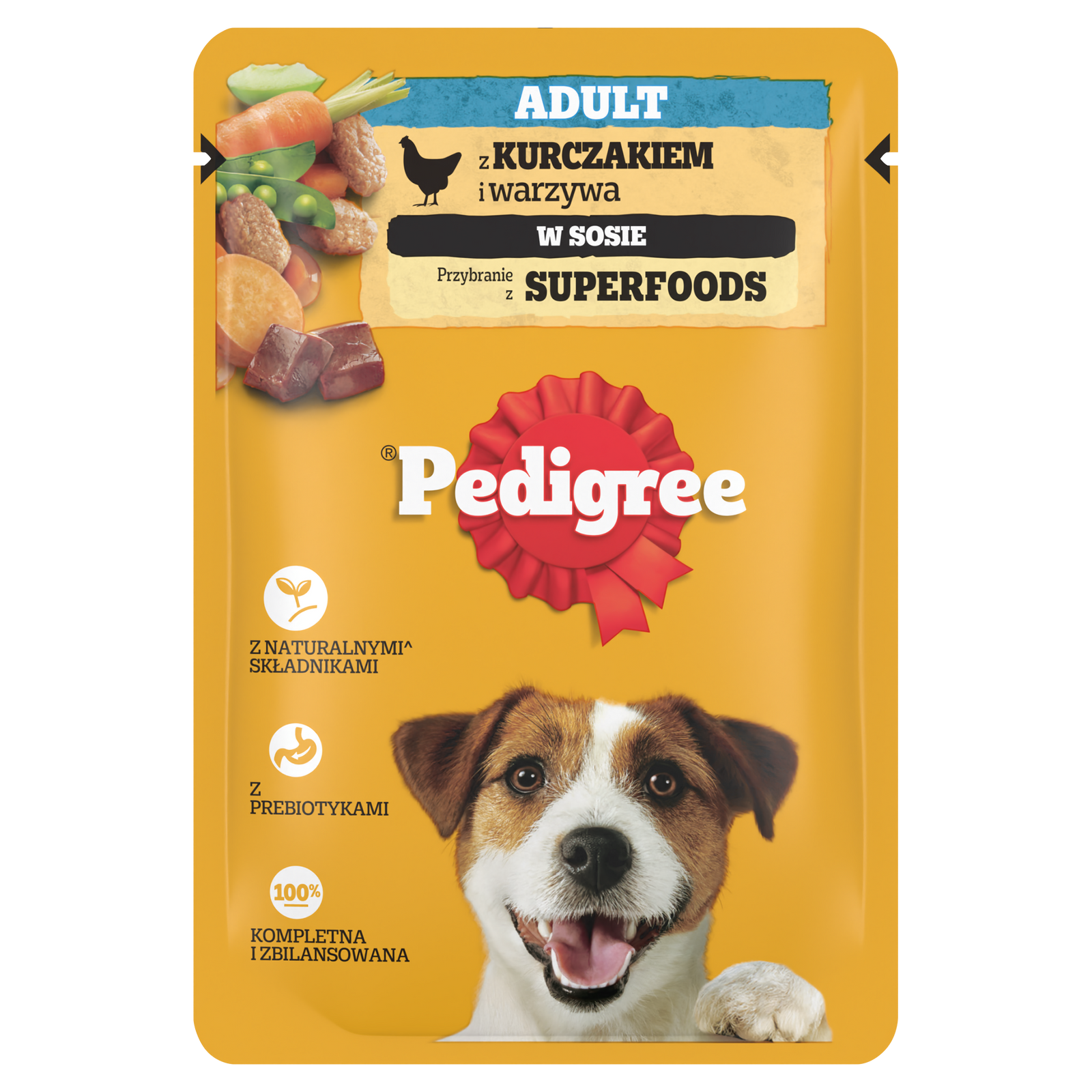 Pedigree Mokra Karma Dla Dorosłych Psów Z Kurczakiem I Warzywami W Sosie 100g