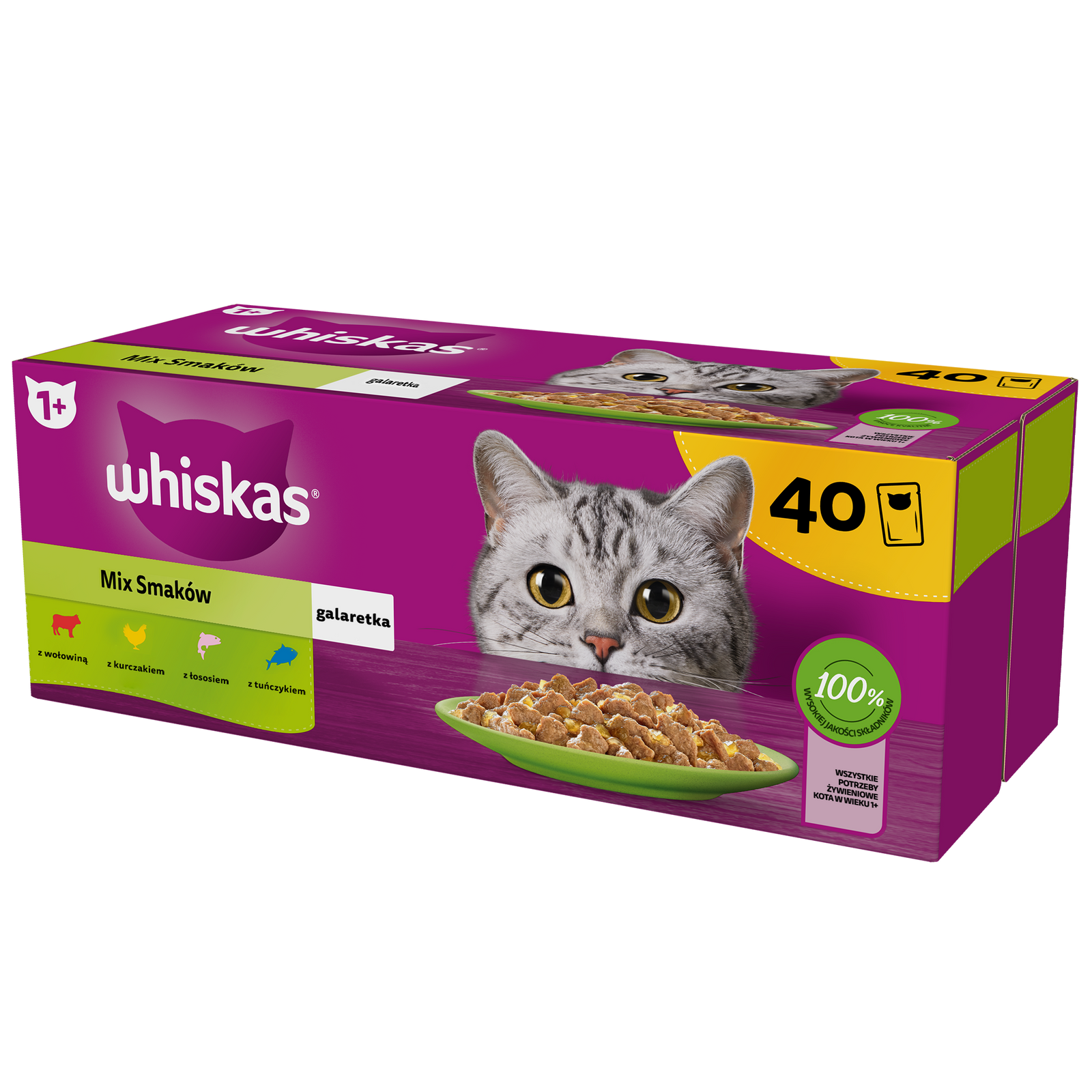 Whiskas Adult Saszetki 40 x 85g Mix Smaków - Mokra Karma Dla Kota