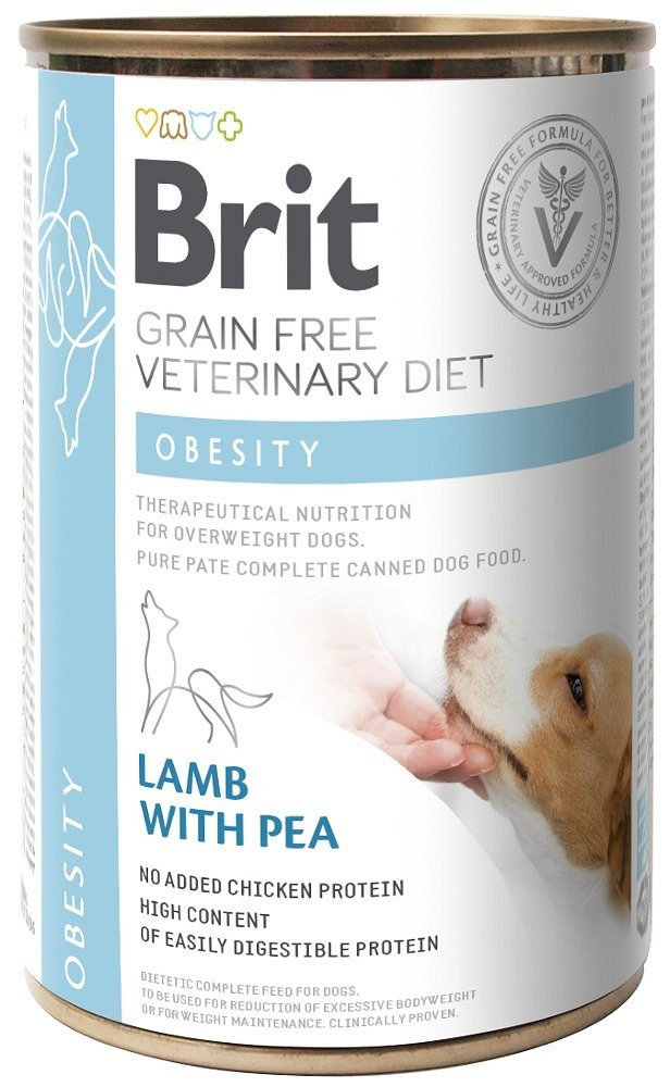 Brit Grain Free Veterinary Diet Dog Obesity Z Jagnięcina I Groszkiem 400g