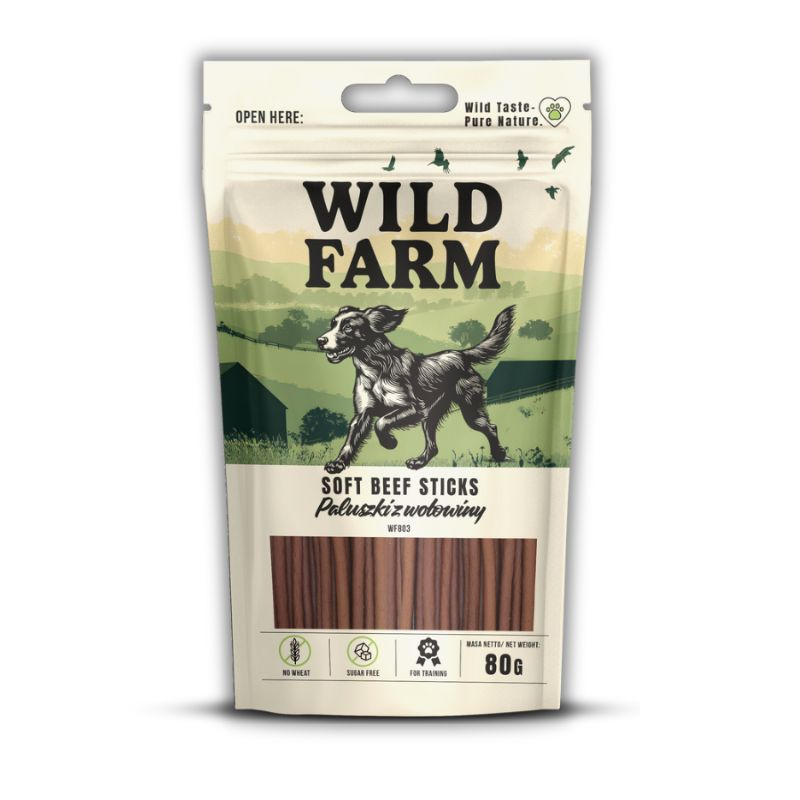 WILD FARM paluszki z wołowiny 80g przysmak dla psa
