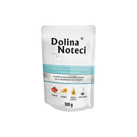 Dolina Noteci Premium Dla Psów Małych Ras Z Cielęciną, Pomidorami I Makaronem 100g