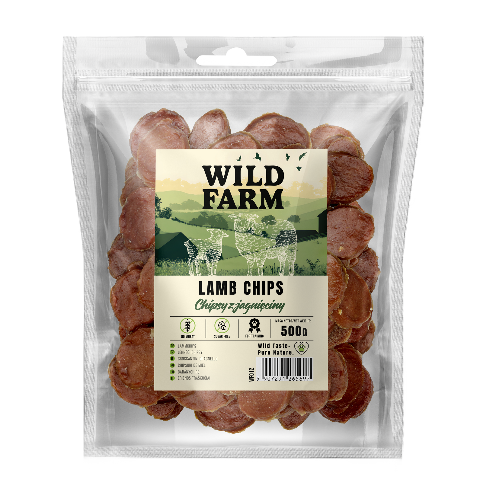 WILD FARM Chipsy Z Jagnięciny Przysmak Dla Psa 500G