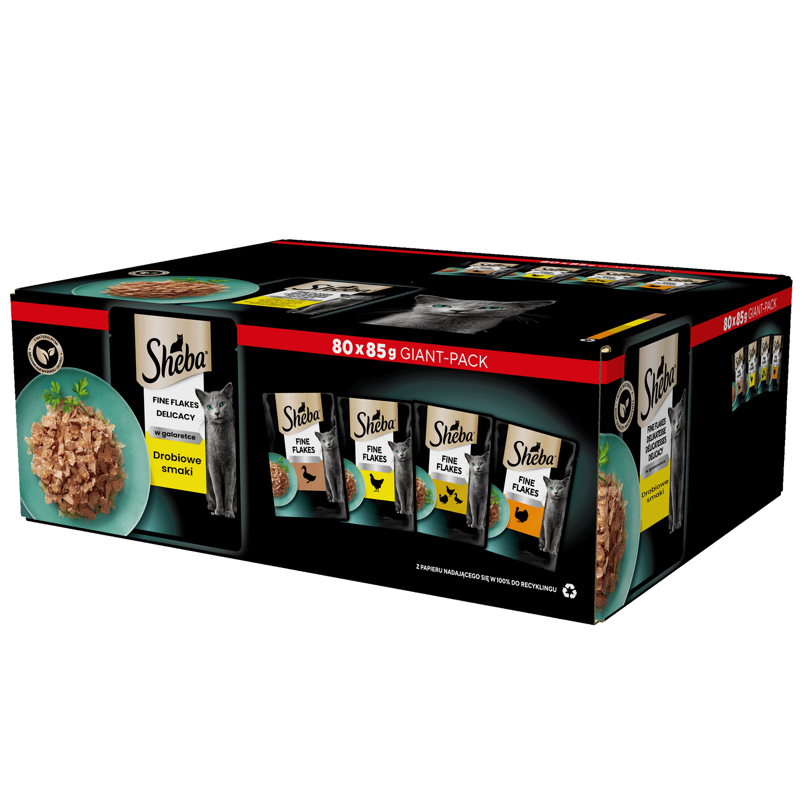 Sheba Delicacy Drobiowe Smaki W Galaretce, Z Kaczką, Z Kurczakiem, Z Drobiem, Z Indykiem 80x85g