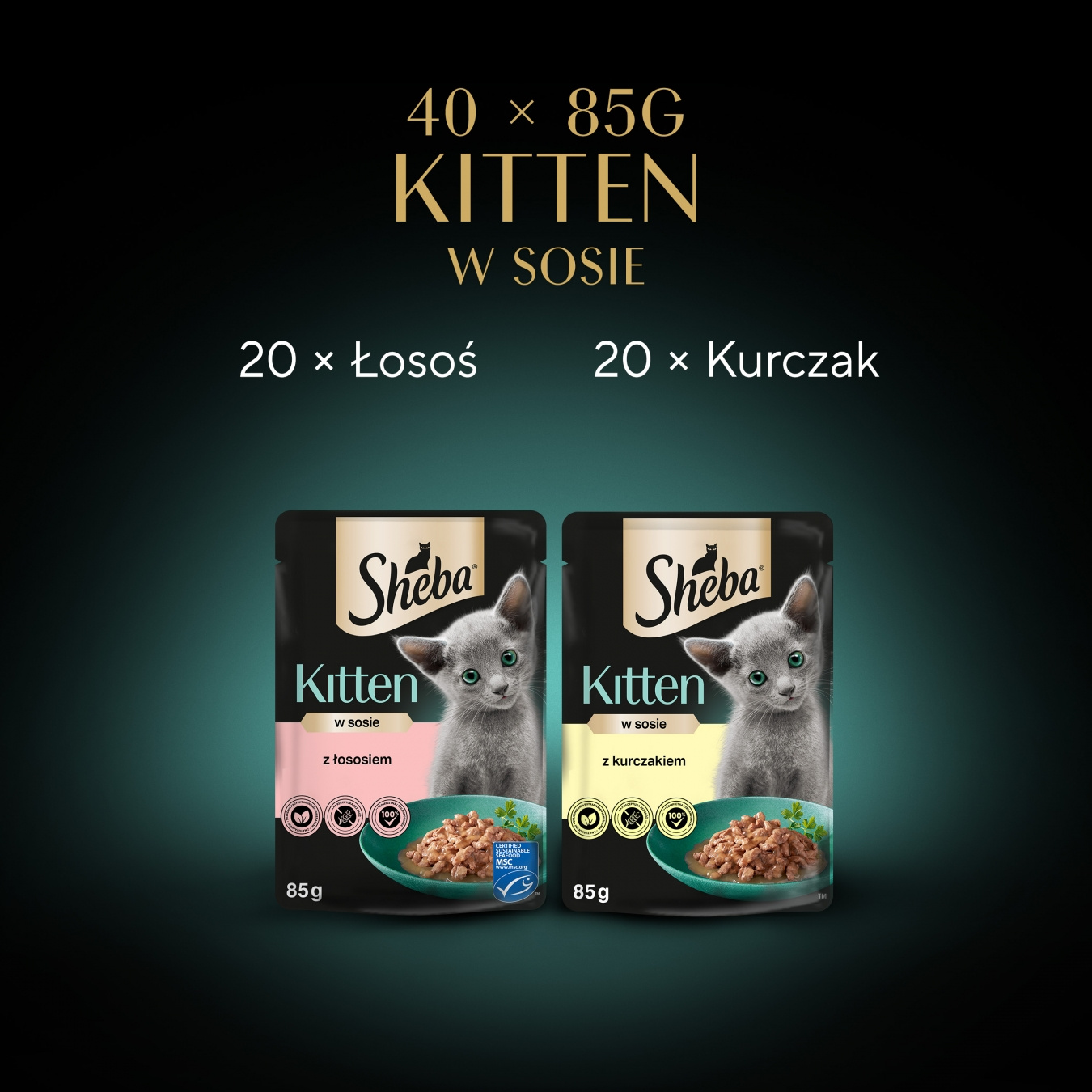 Sheba Kitten Wybór Smaków W Sosie Karma Dla Kociąt 40x85g