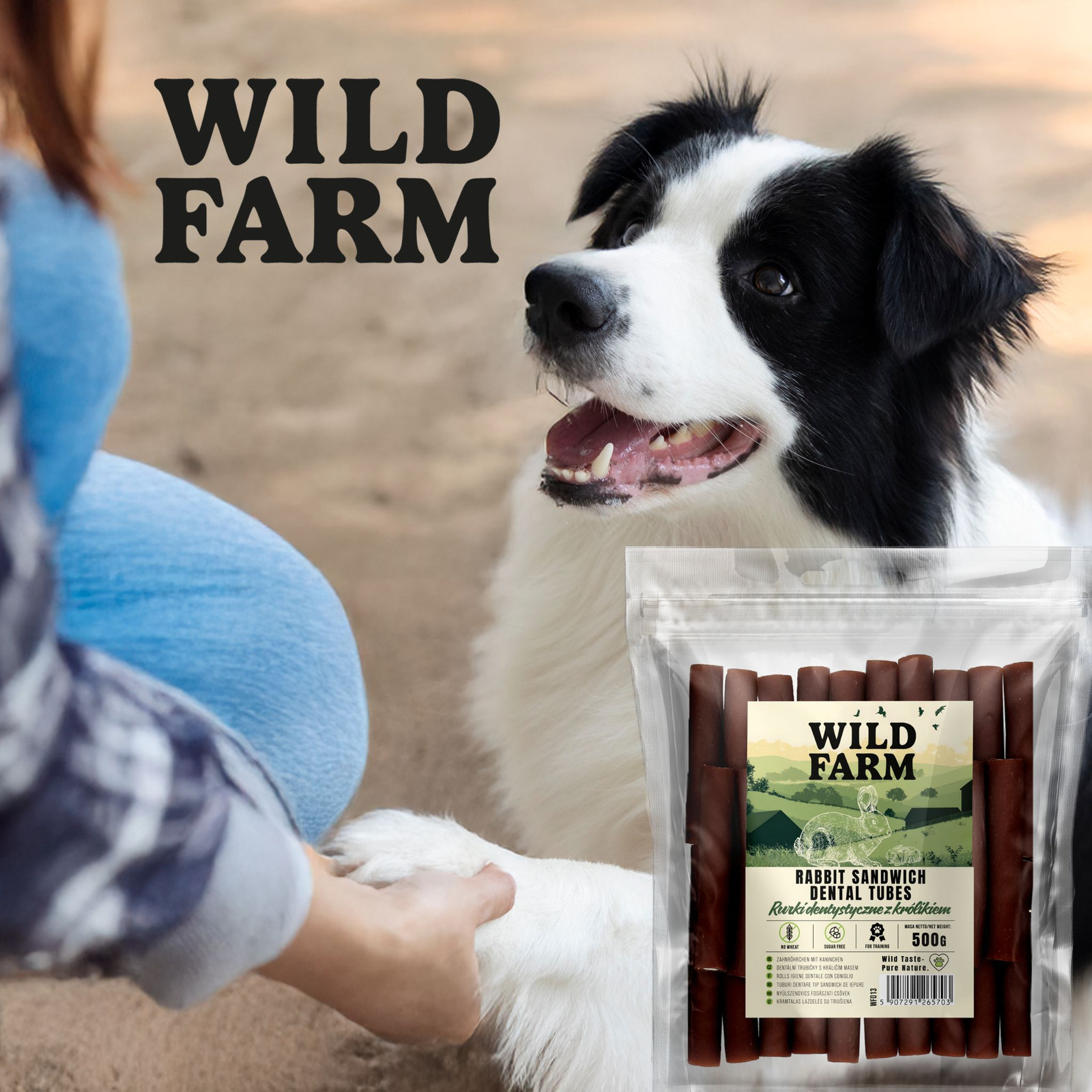 WILD FARM Rurki Dentystyczne Z Królikiem Przysmak Dla Psa 500G